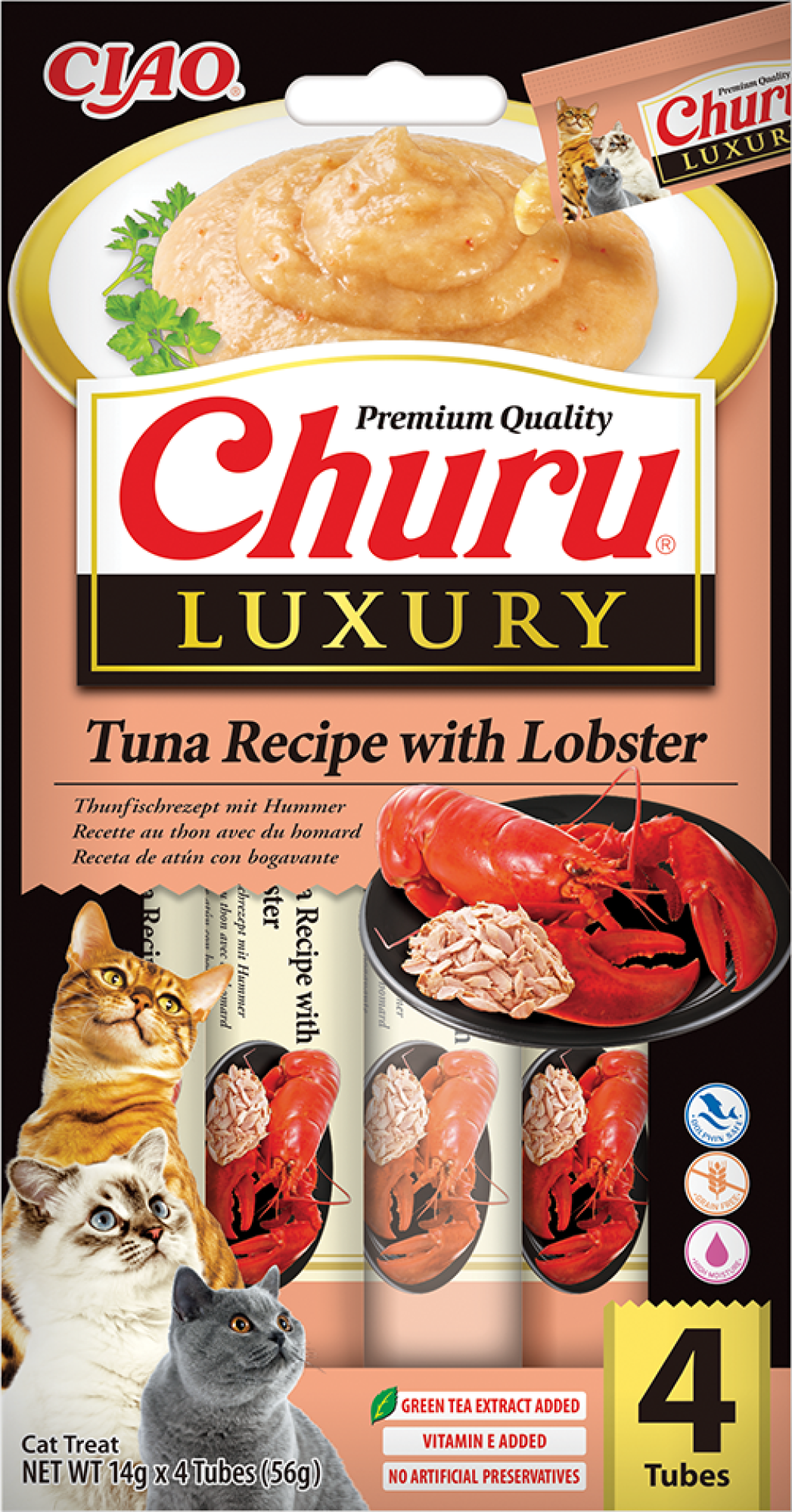 INABA Churu Luxury Puree Katzensnacks Thunfisch mit Hummer