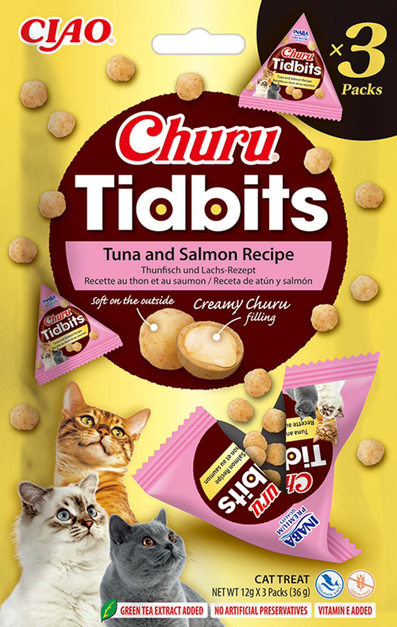 INABA Churu Tidbits pour chats Thon et saumon