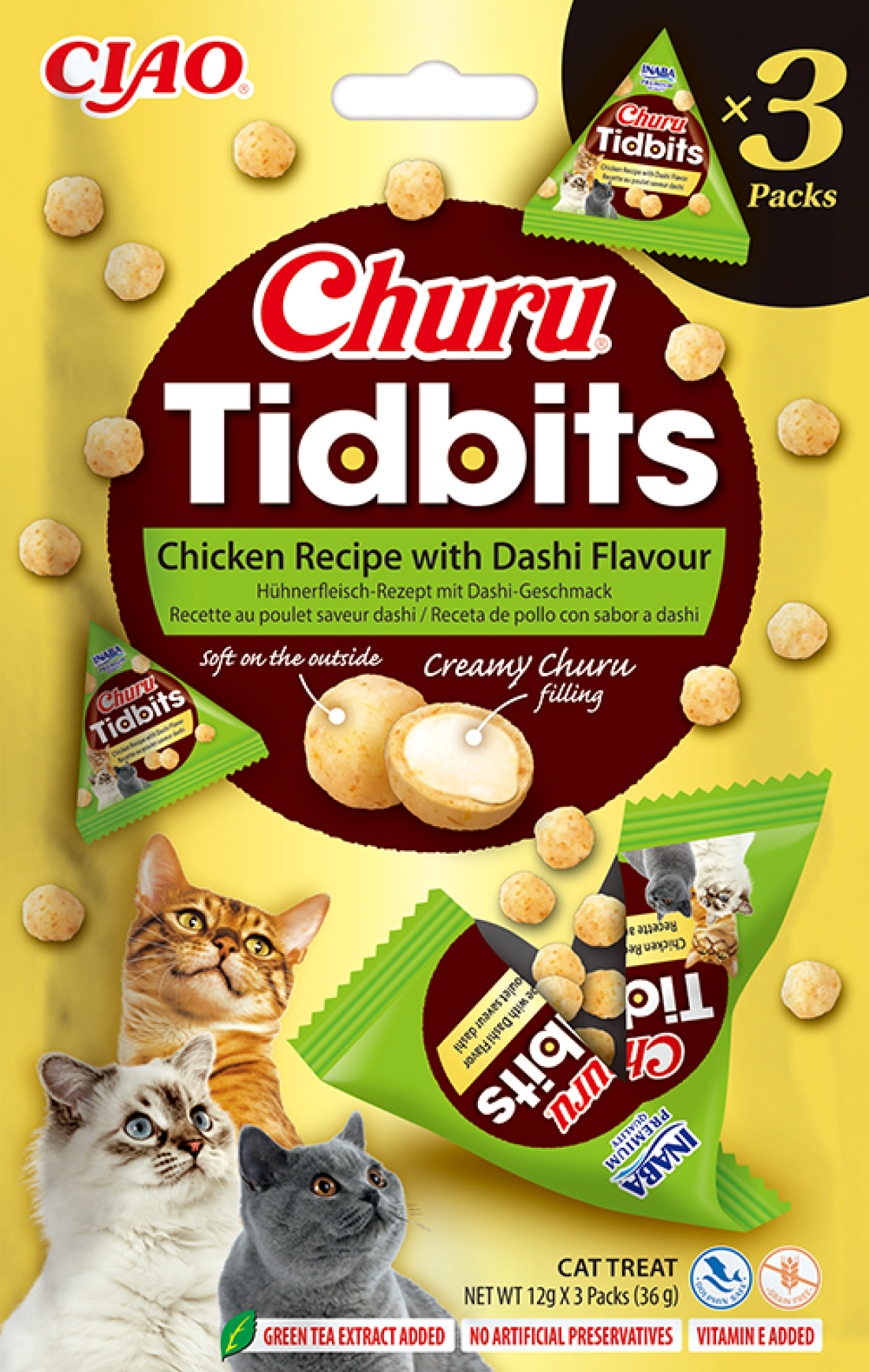 INABA Churu Tidbits pour chats Poulet au Dashi
