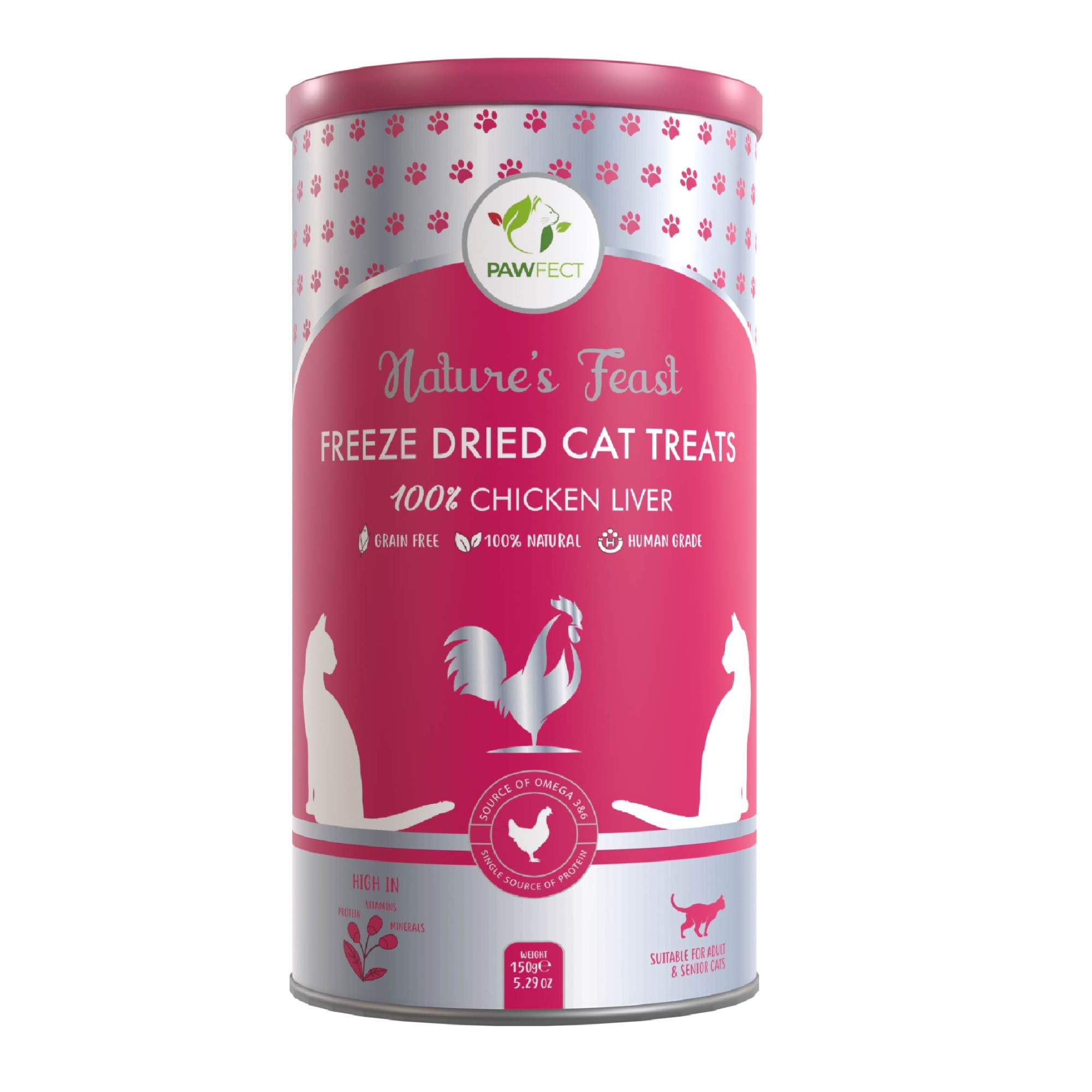 Pawfect Freeze Dried Katzensnack Hühnerleber 150 gr.