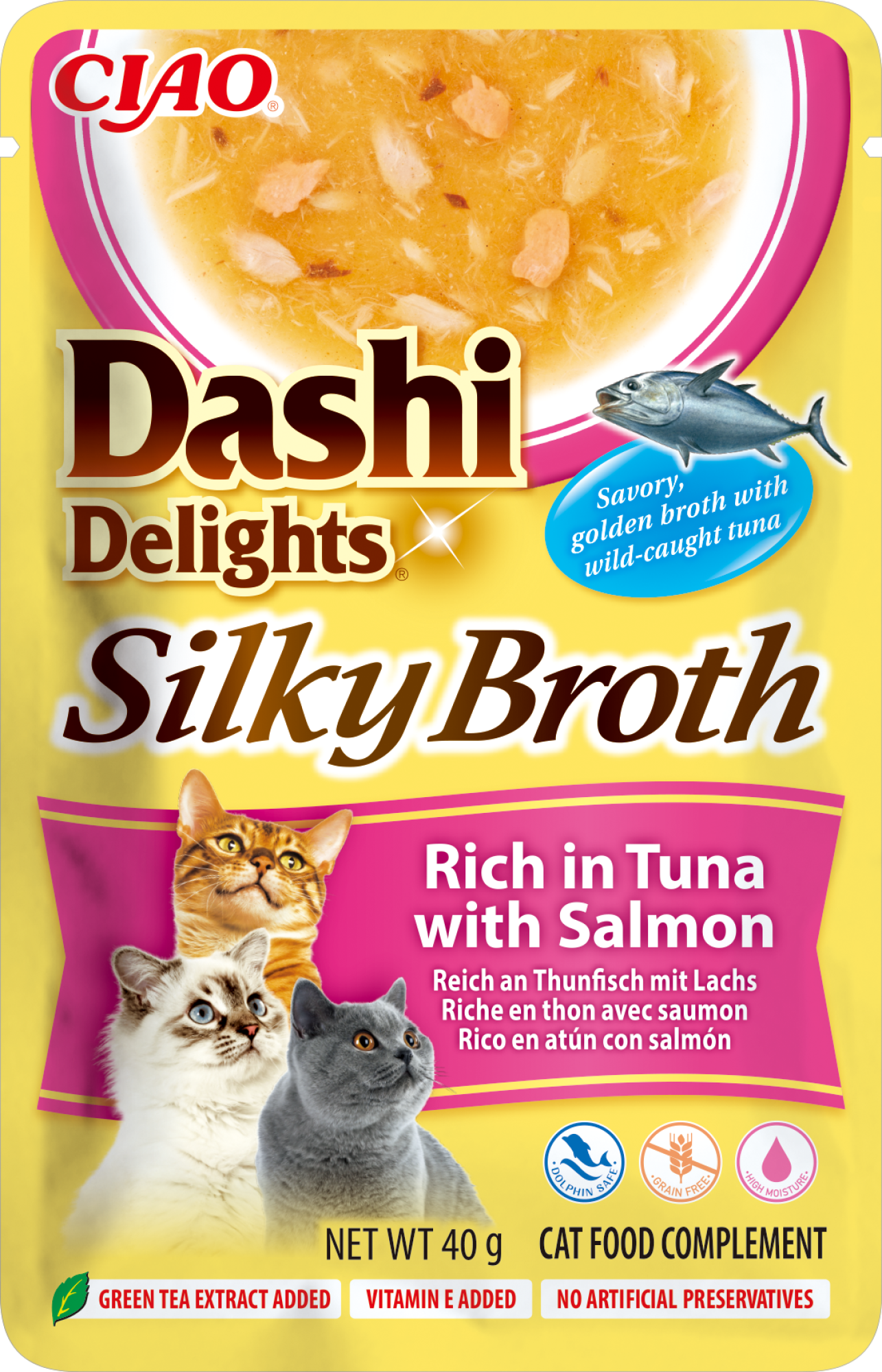 Dashi Delights Silky Broth pour chats Thon au saumon