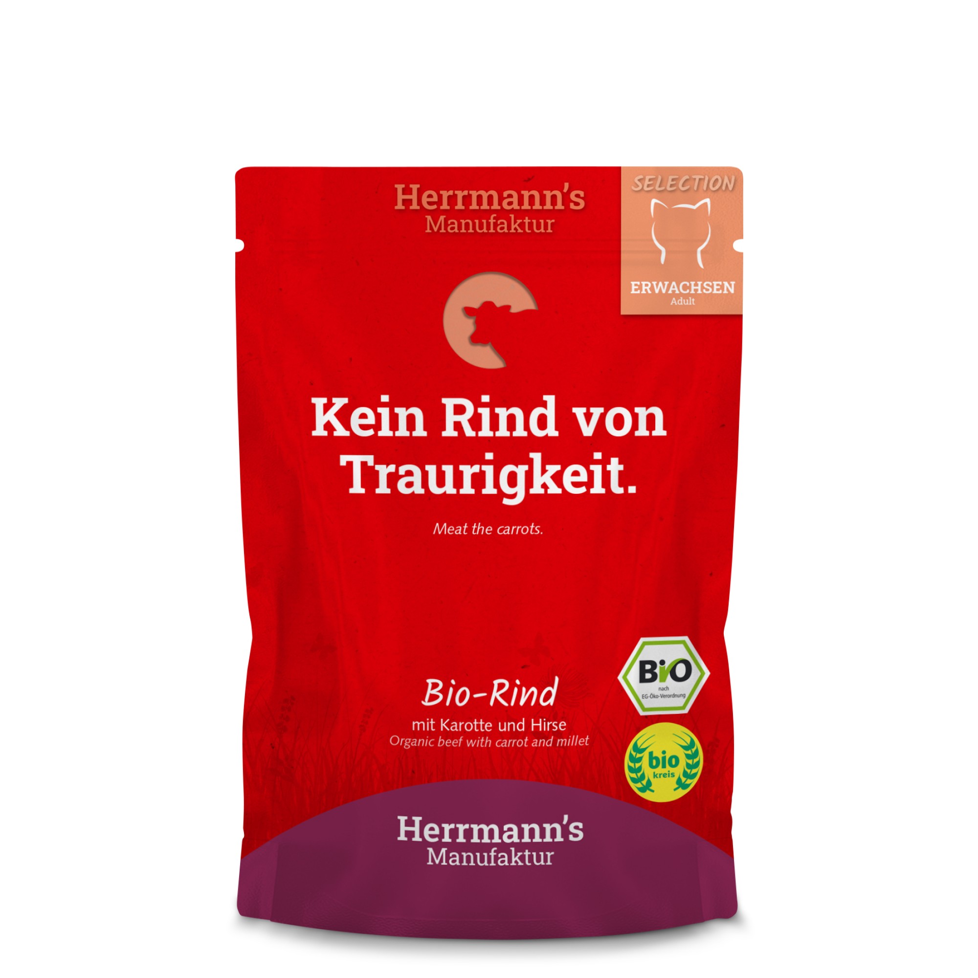 Herrmann's BIO Katze Rind mit Karotte 100 g - Pro 12 Stück