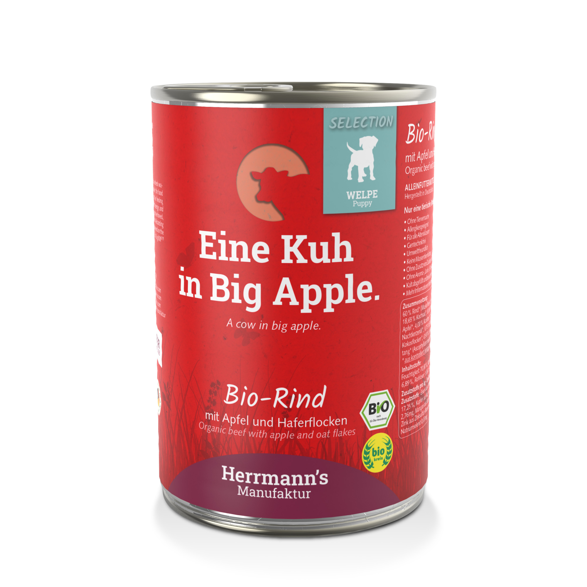 Herrmann's BIO Puppy Rind mit Apfel 400 gr. - Pro 6 Stück