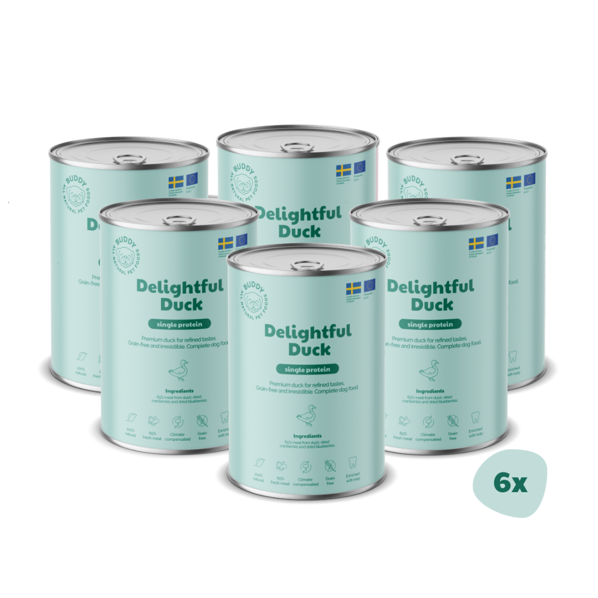 BUDDY natvoeding Delightful Duck 400 gr. - per 6 stuks