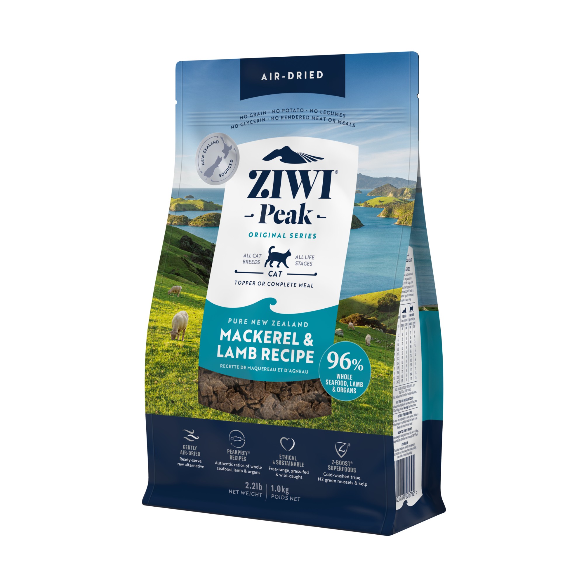 Ziwi Peak Air-Dried kattenvoeding Makreel & Lam 1 kg