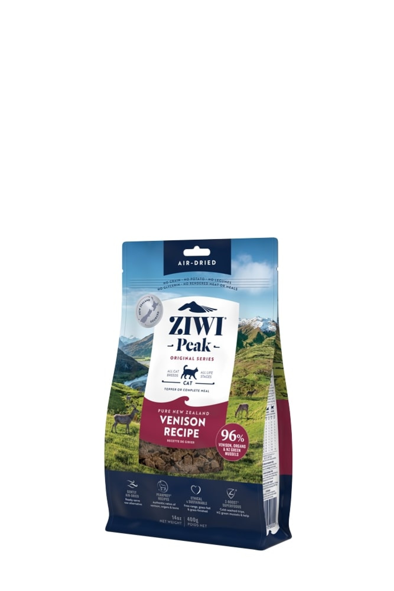 Ziwi Peak Air-Dried kattenvoeding Hert 400 gr.