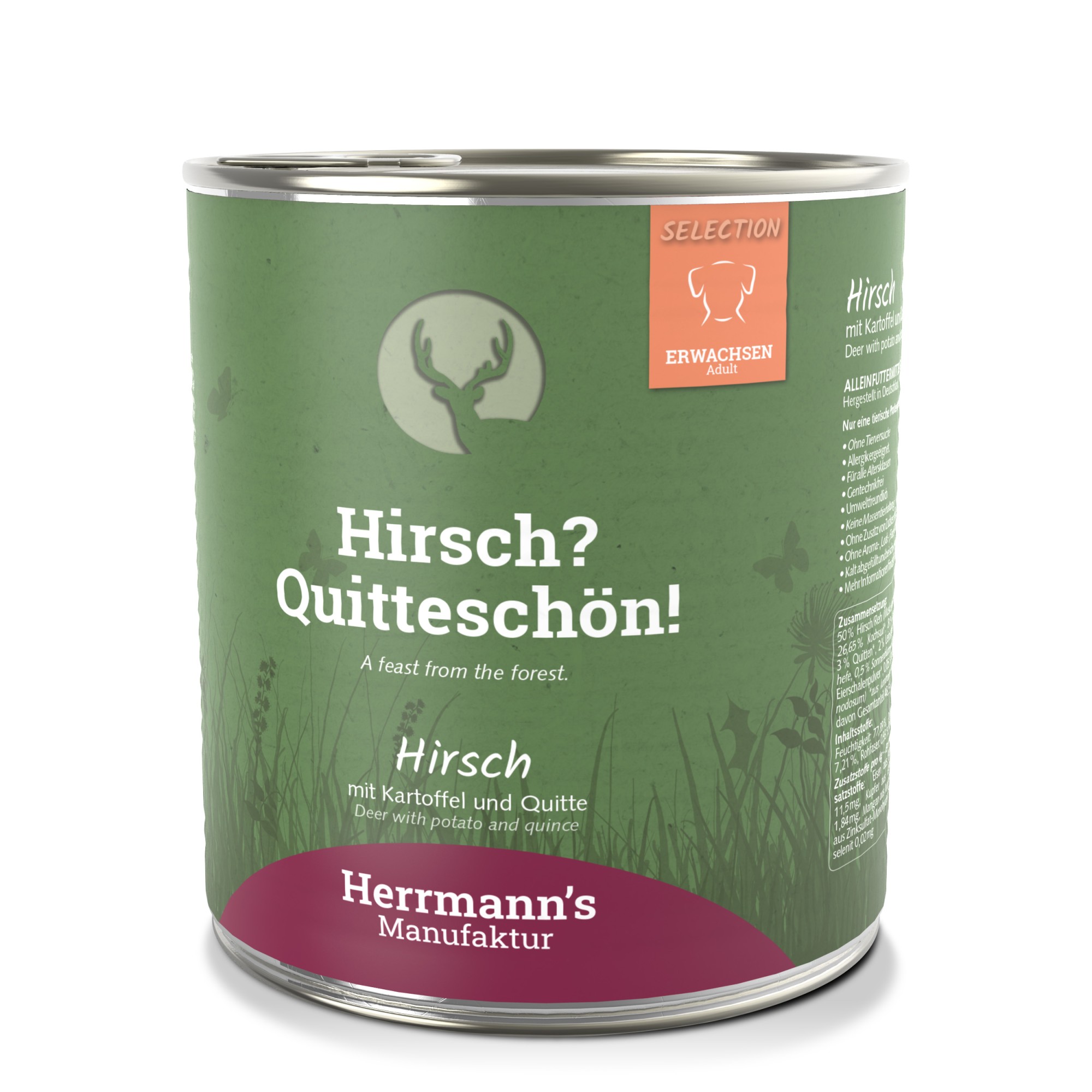 Herrmann's Adult Hirsch mit Kartoffel 800 gr. - Pro 6 Stück
