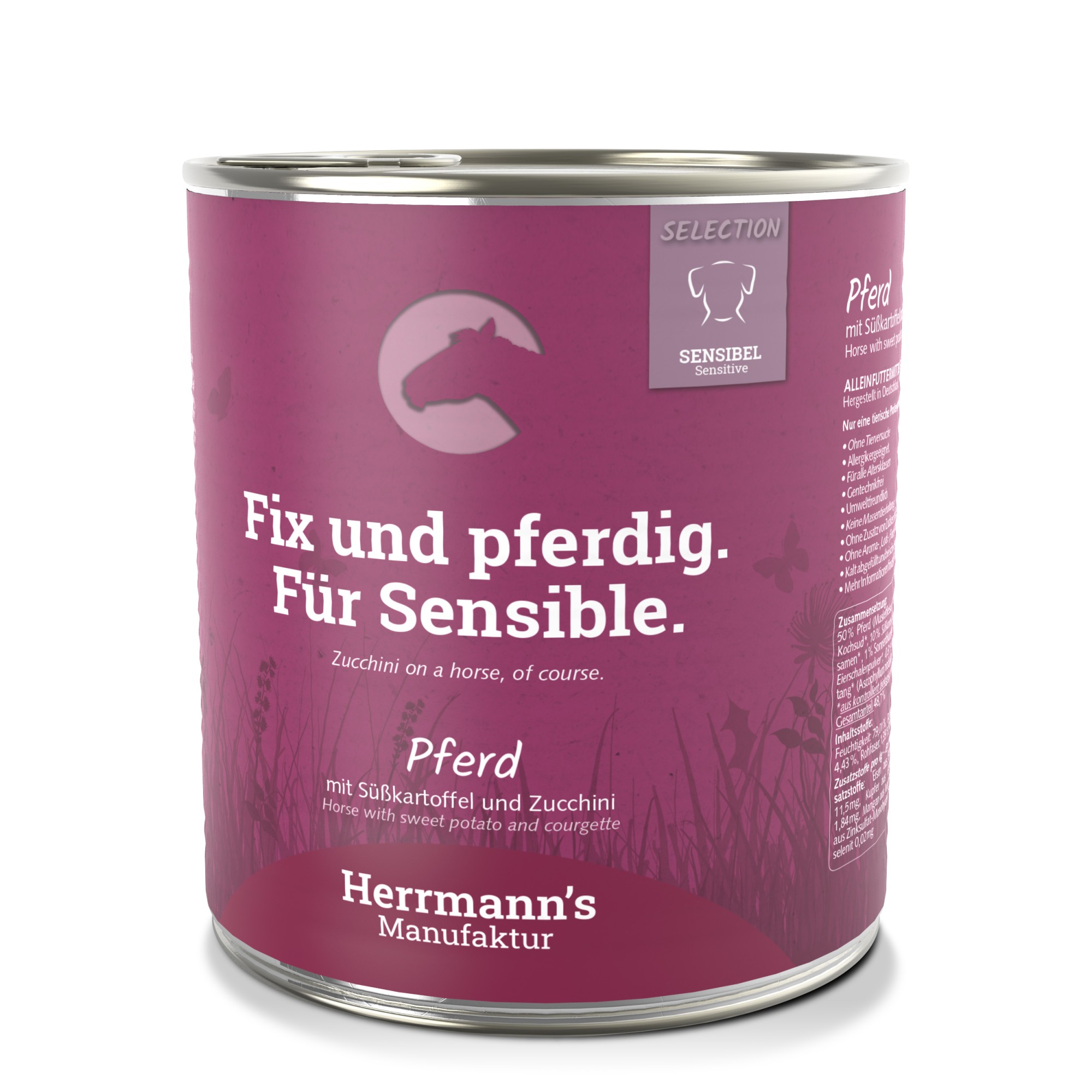 Herrmann's Selection Sensitive pour chiens Cheval avec patate douce 800 gr. - par 6 pièces