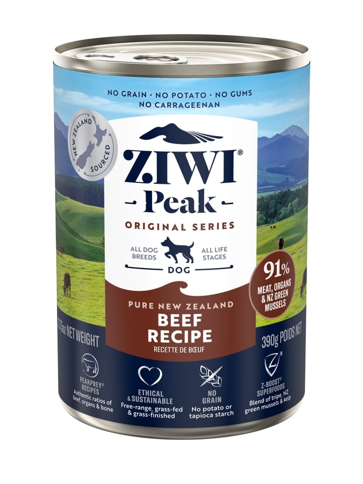 Ziwi Peak nassfutter für hunde Rind 390 gr.