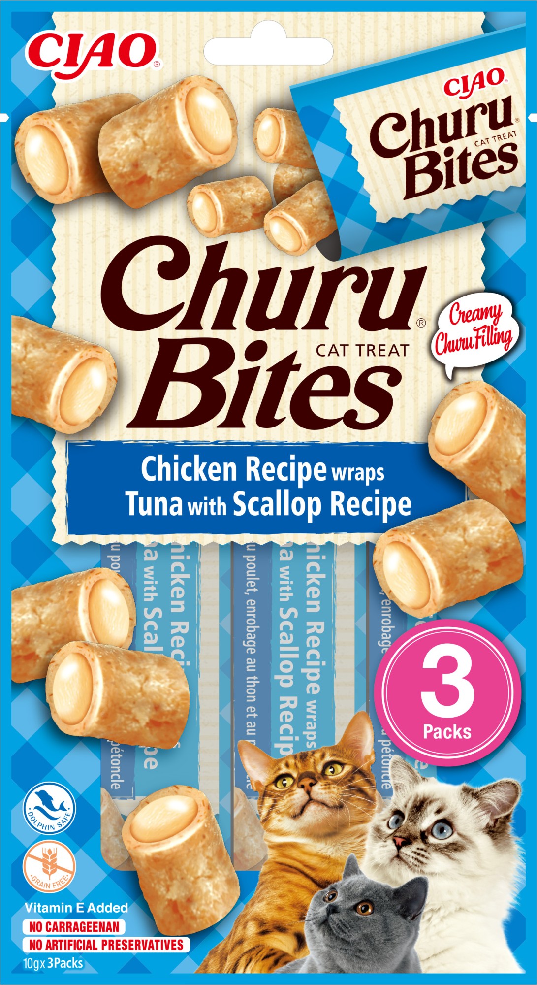CIAO Churu Bites pour chats Poulet au Thon et Coquilles Saint-Jacques