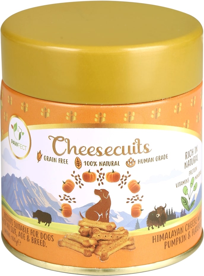 Pawfect Kaas Biscuits met Pompoen en lijnzaad 100 gr. — afbeelding 1