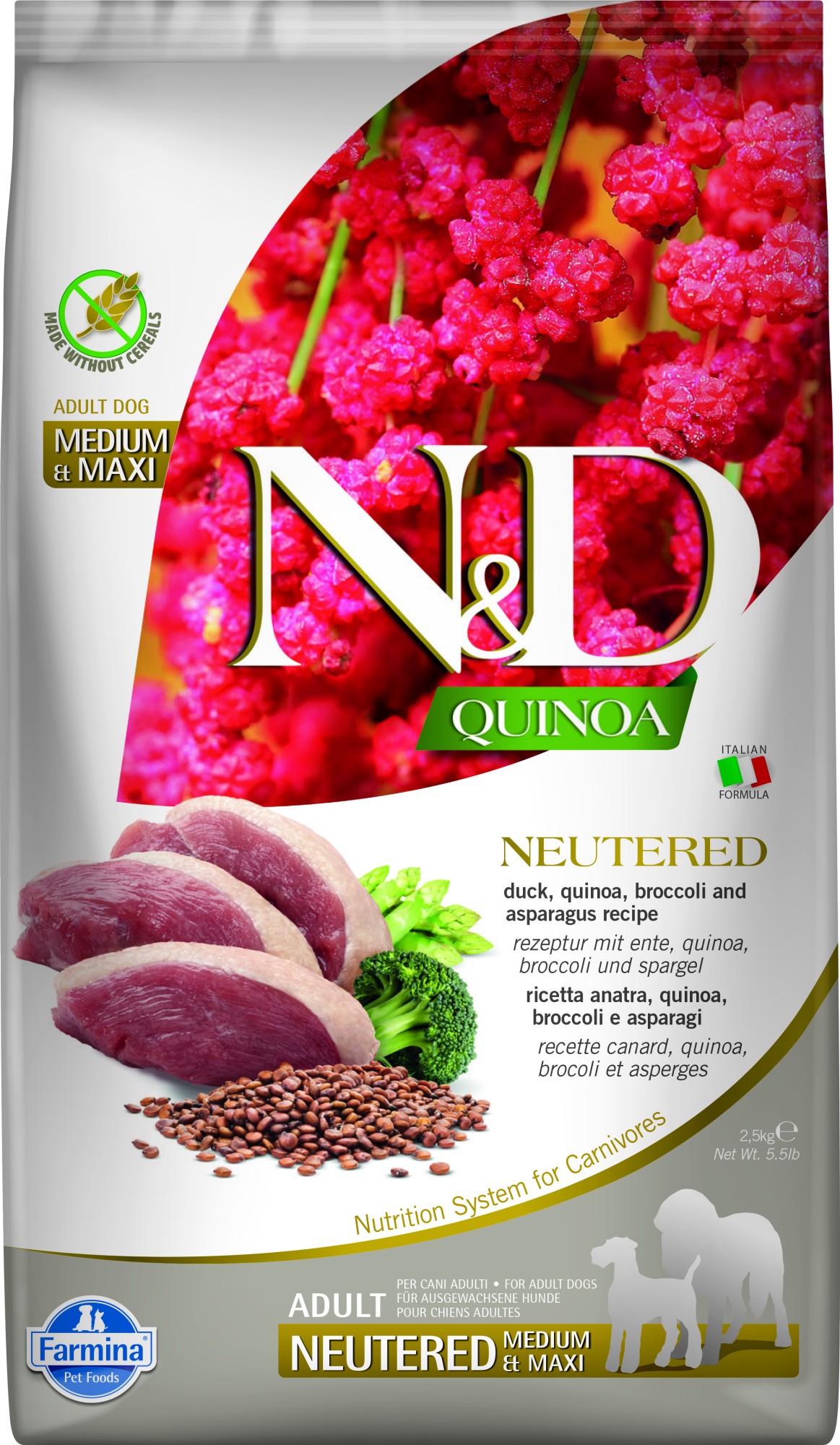 N&D Quinoa Futter für den kastrierten Hund medium/maxi 2,5 kg