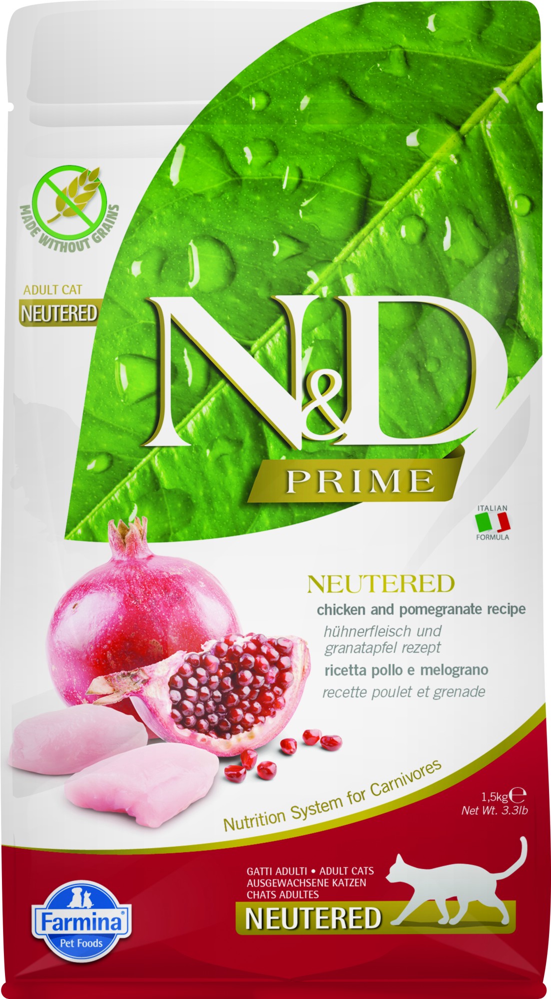 N&D Prime nourriture pour le chat castré Poulet 1,5 kg