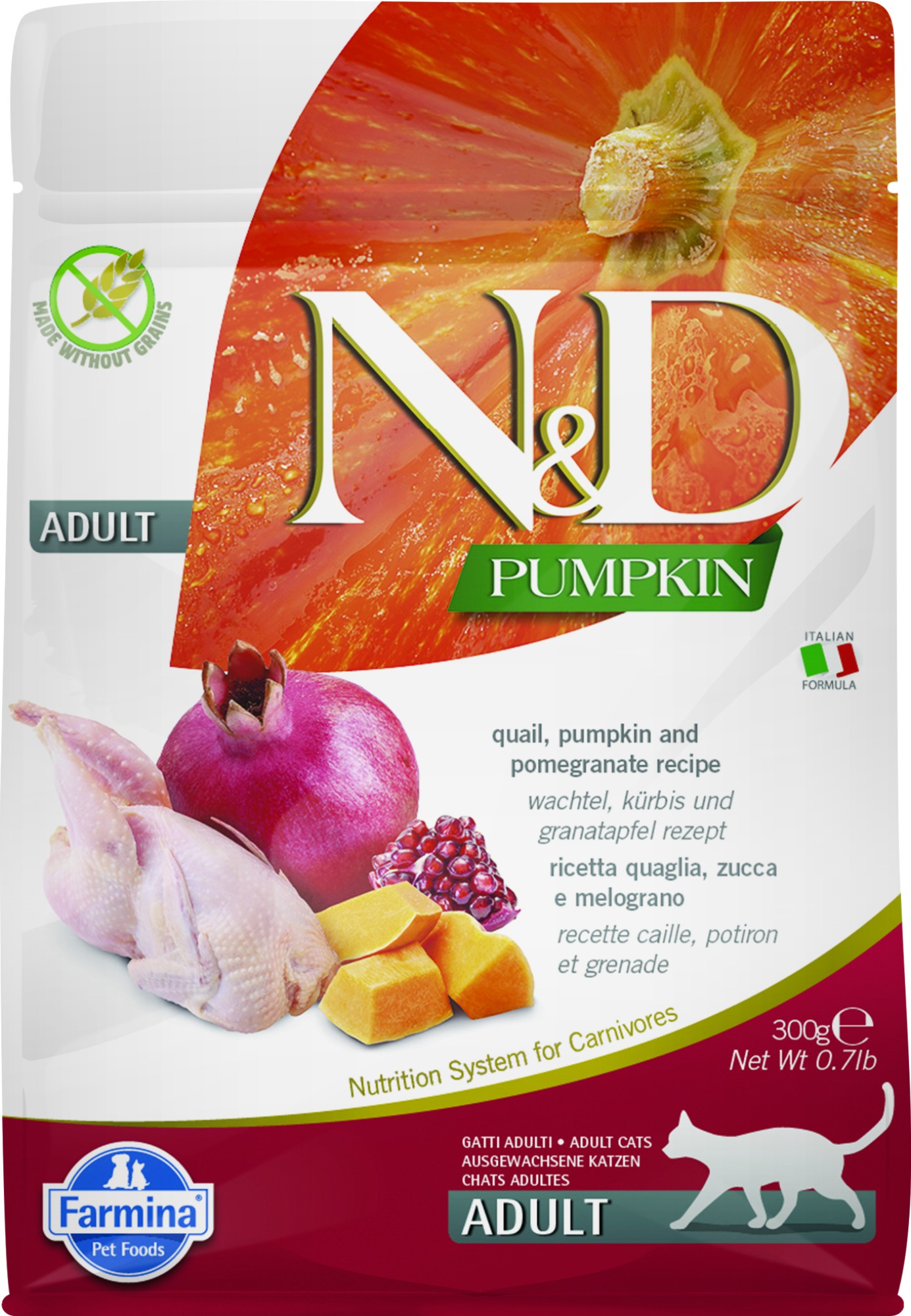 N&D Pumpkin nourriture pour chats Caille 300 gr.