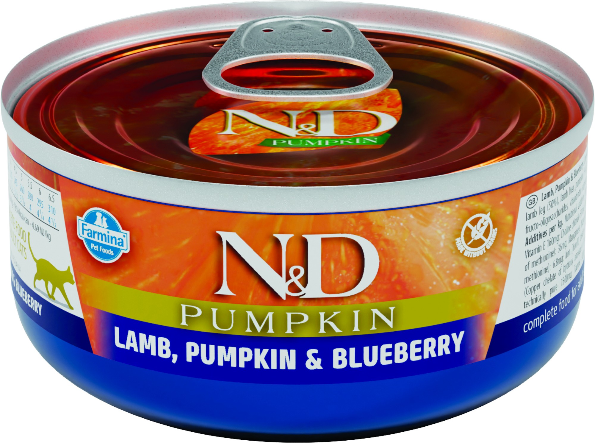 N&D Pumpkin nourriture humide pour chats Agneau 70 gr. - par 24 pièces
