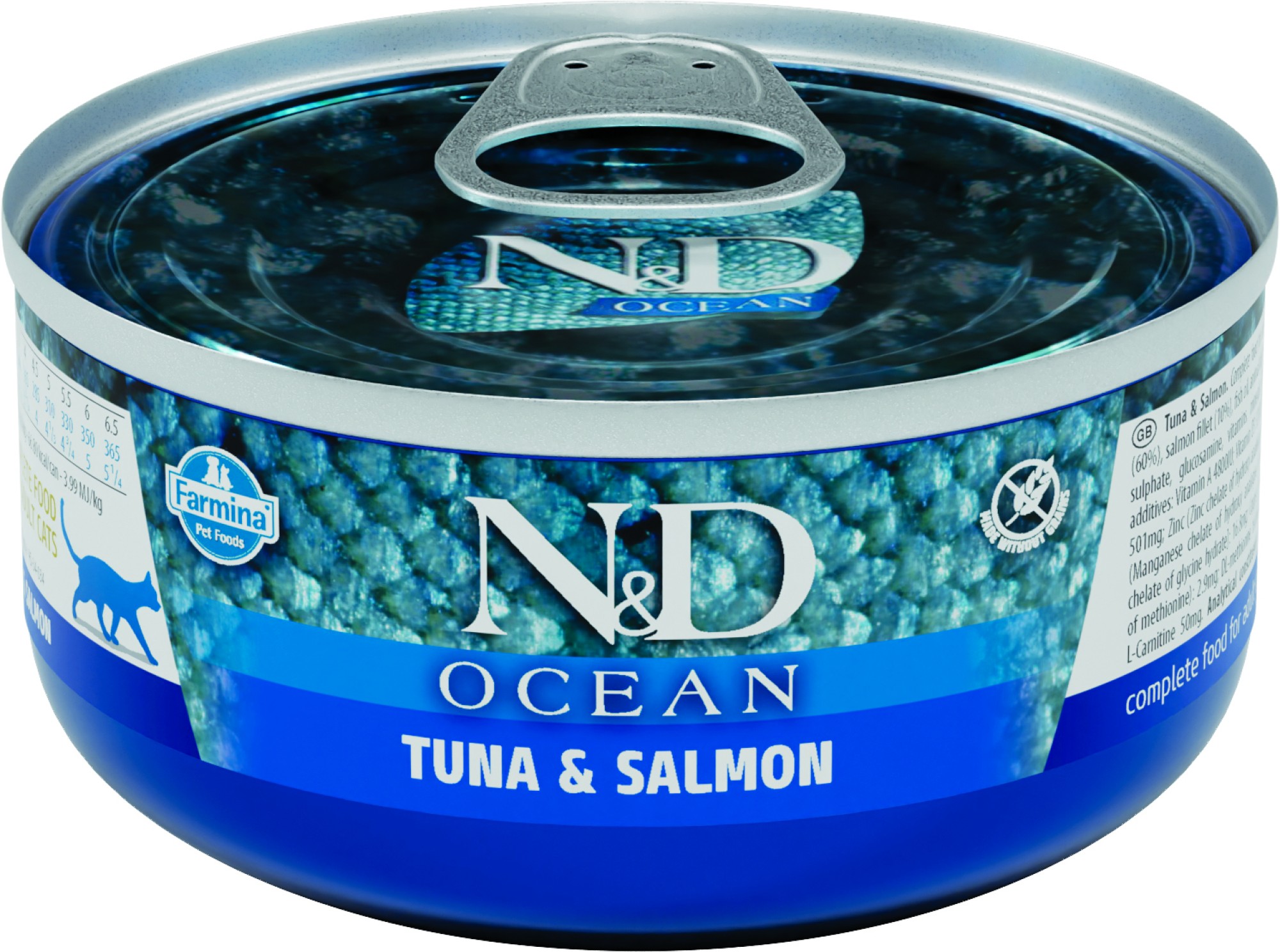 N&D Ocean nourriture humide pour chats Thon et saumon 70 gr. - par 24 pièces