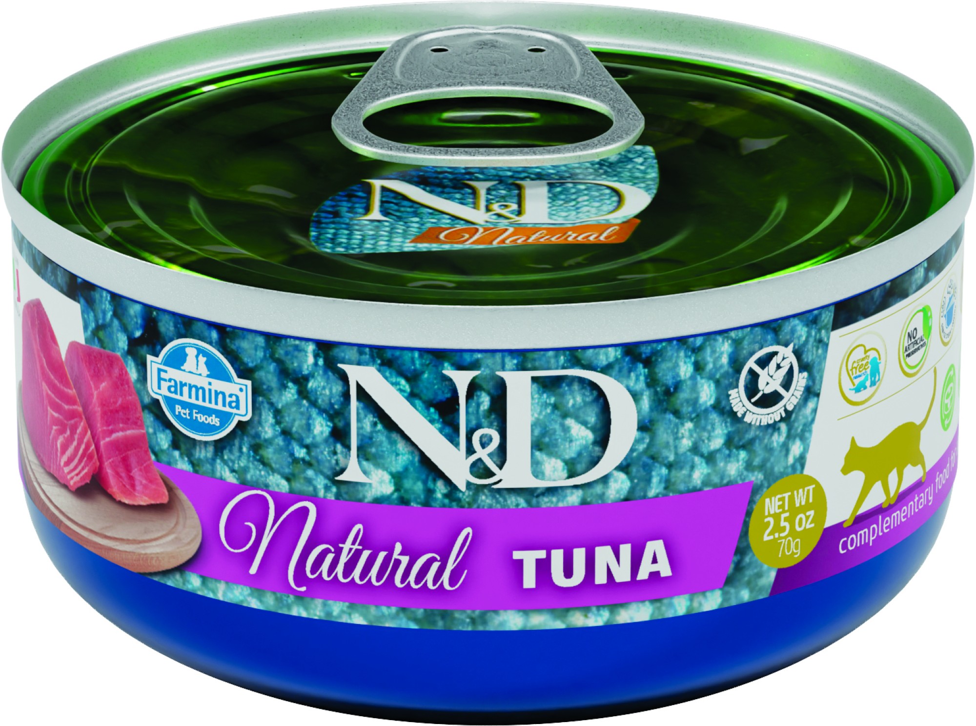 N&D Natural nourriture humide pour chats Thon 70 gr. - par 24 pièces