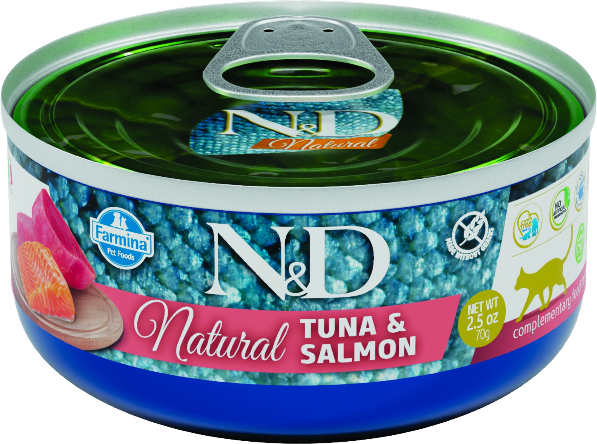 N&D Natural nourriture humide pour chats Thon au Saumon 70 gr. - par 24 pièces