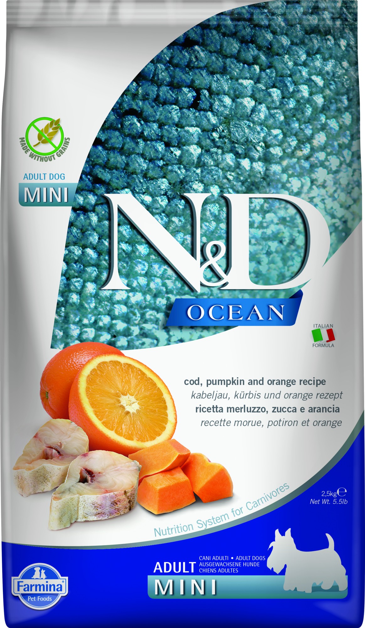 N&D Ocean Hundefutter Kabeljau mit Kürbis small breed 2,5 kg