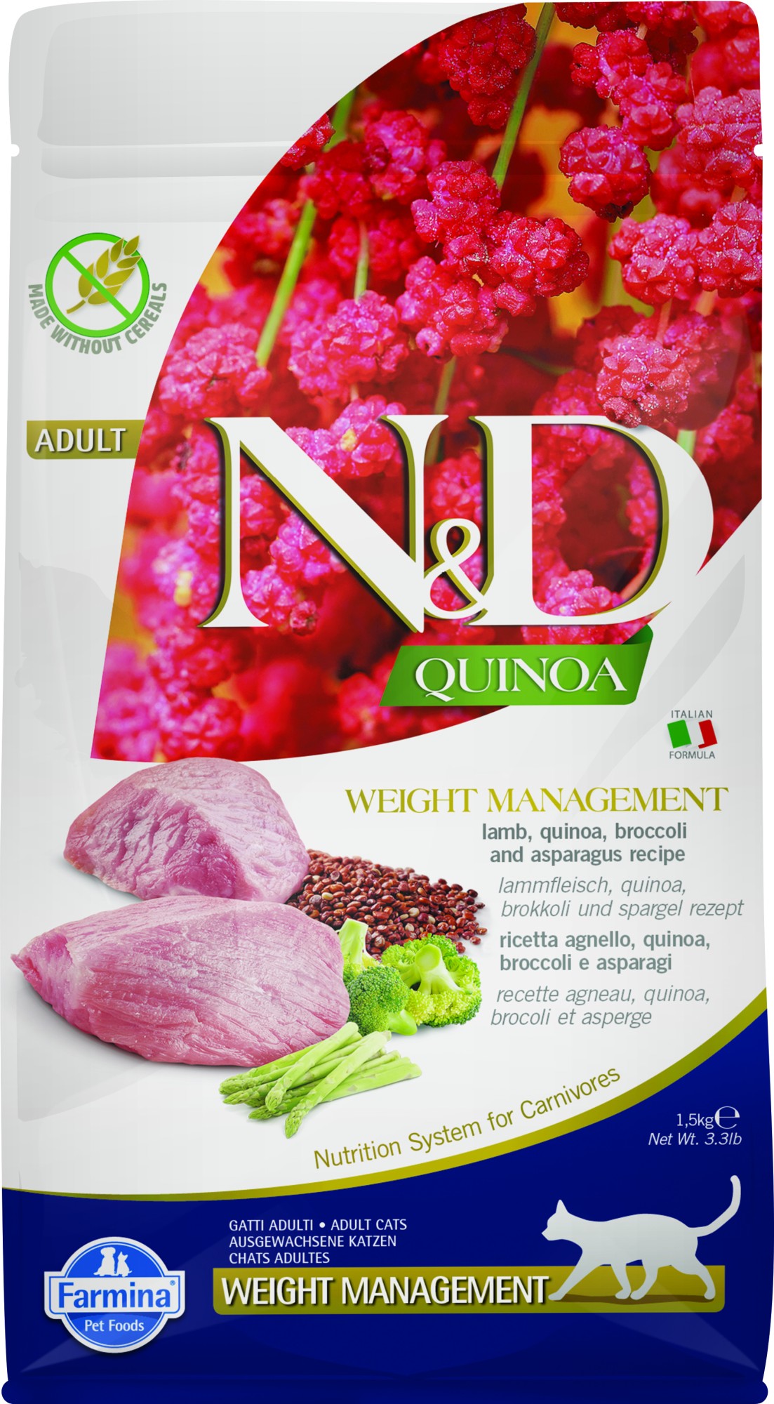 N&D Quinoa Katzenfutter Weight Management Lamm 1,5 kg
