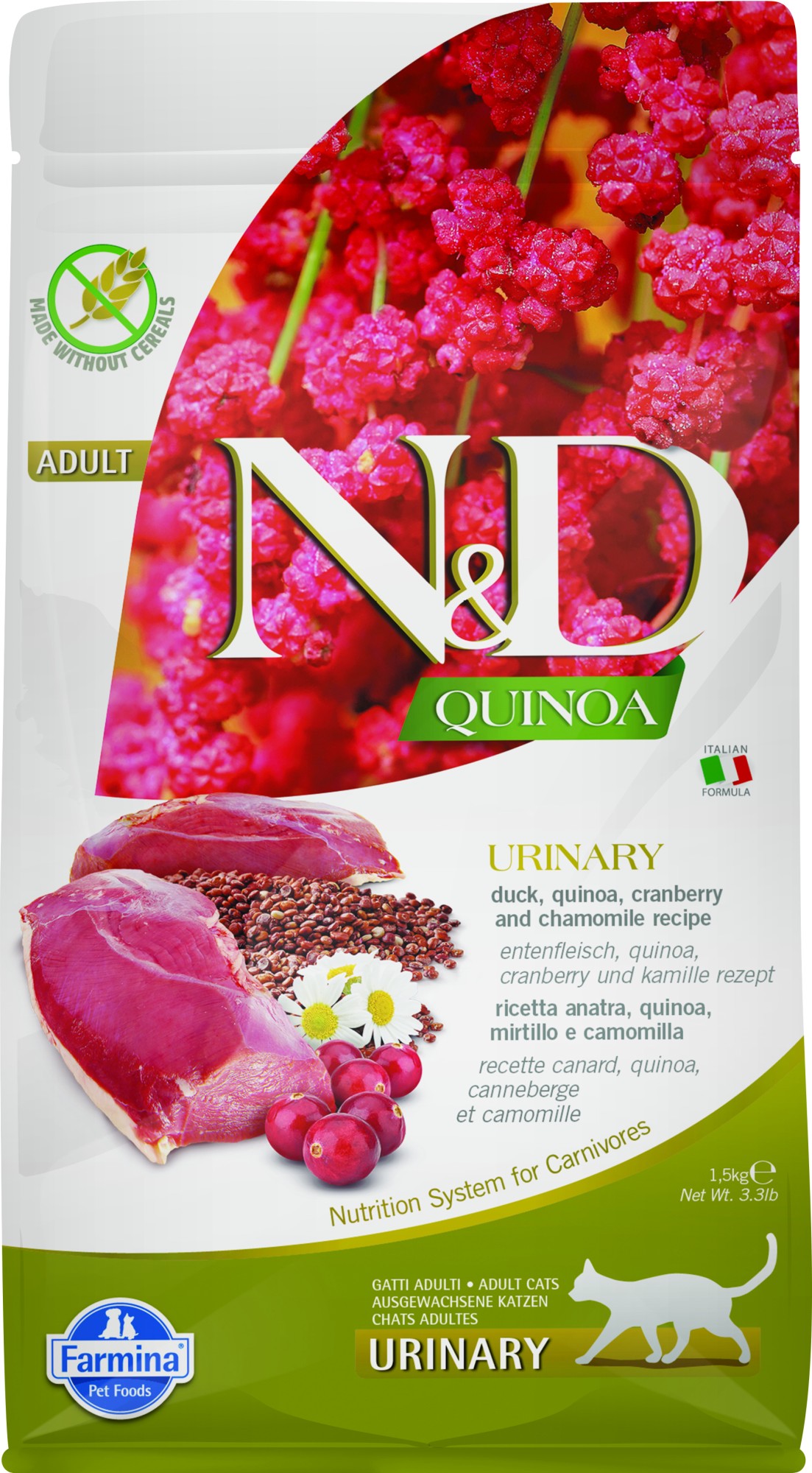 N&D Quinoa Urinary nourriture pour chats Canard 1,5 kg