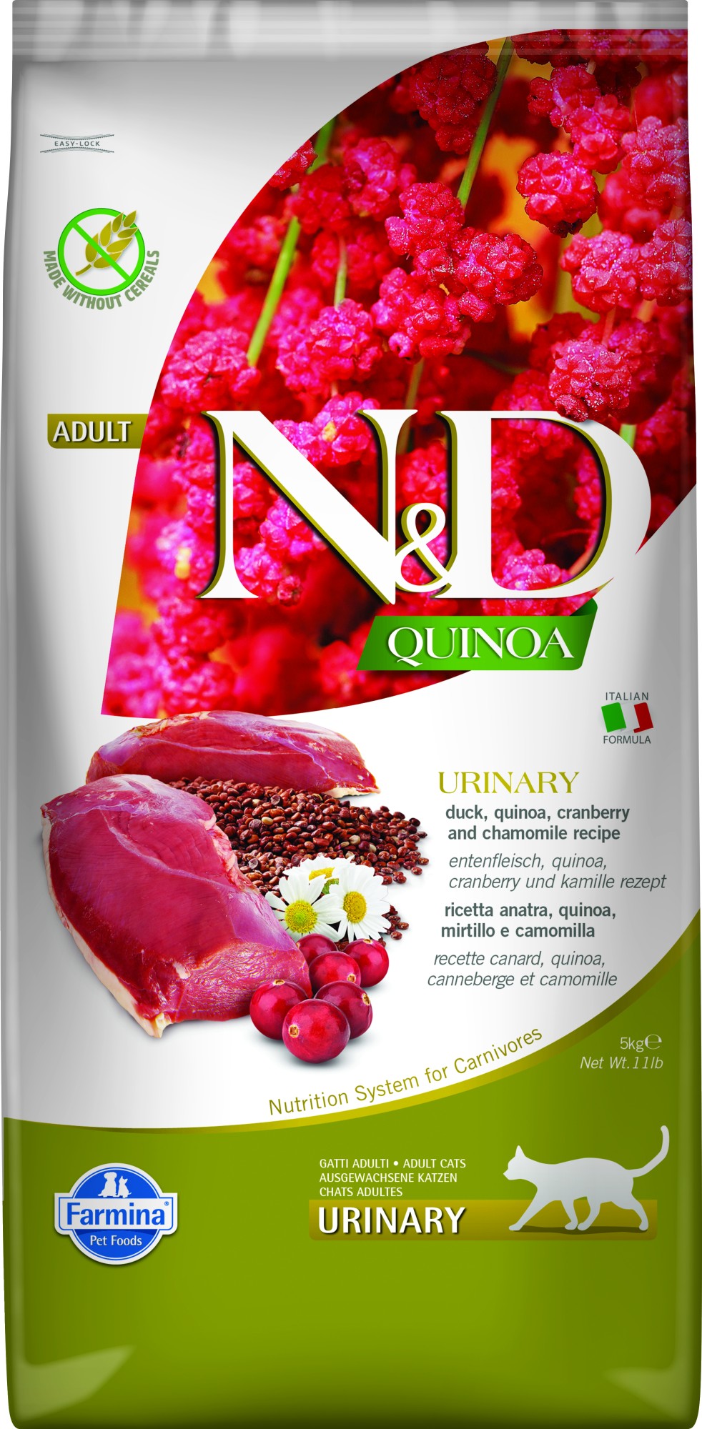 N&D Quinoa Urinary nourriture pour chats Canard 5 kg