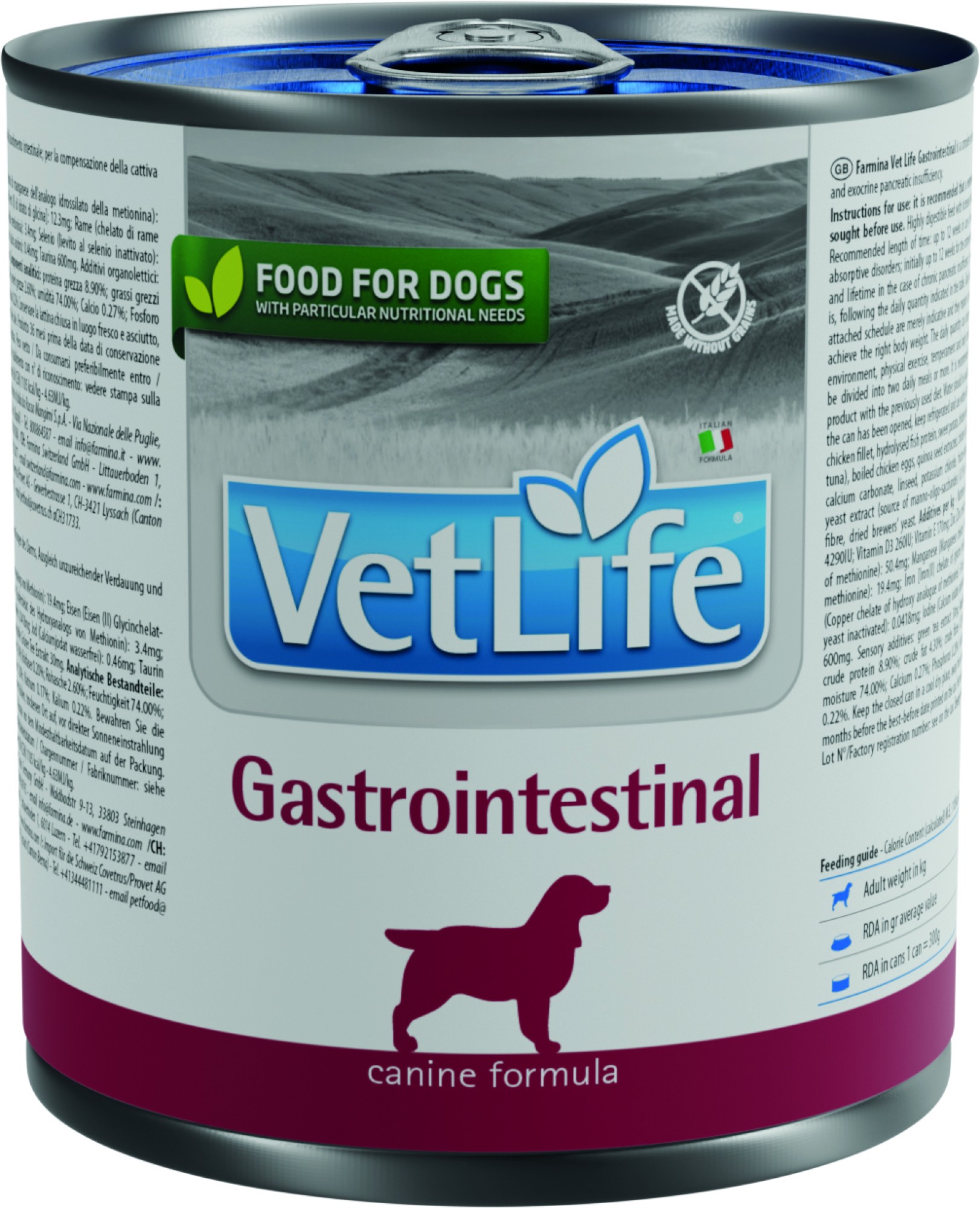 Vet Life nourriture humide pour chiens Gastrointestinal 300 gr. - par 6 pièces