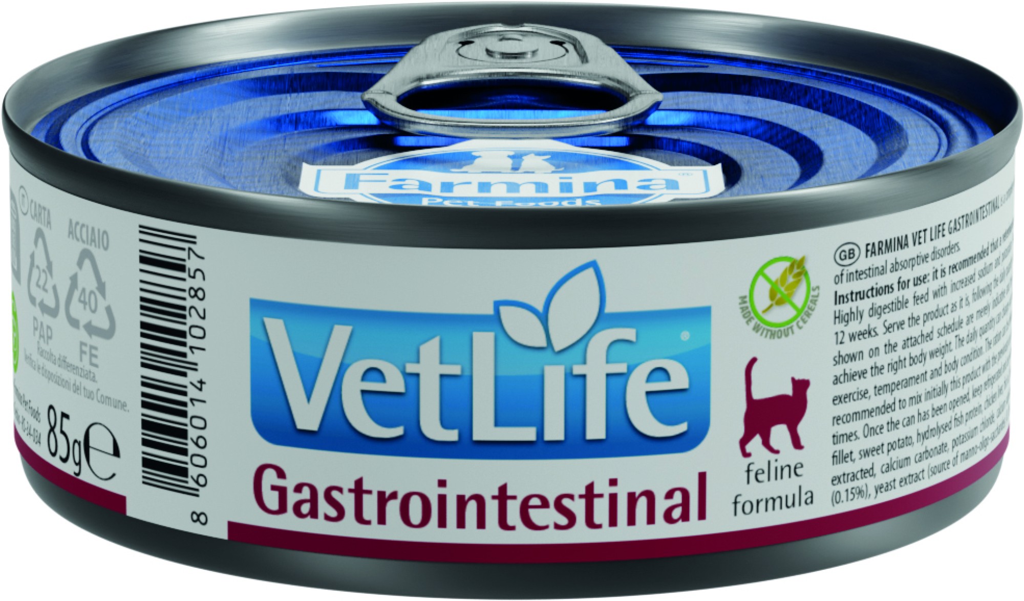 Vet Life nourriture humide pour chats Gastrointestinal 85 gr. - par 12 pièces