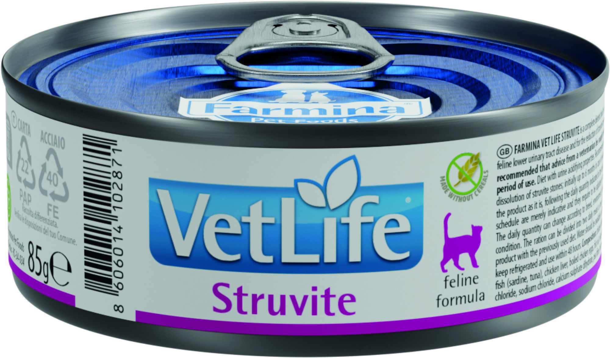Vet Life nourriture humide pour chats Struvite 85 gr. - par 12 pièces