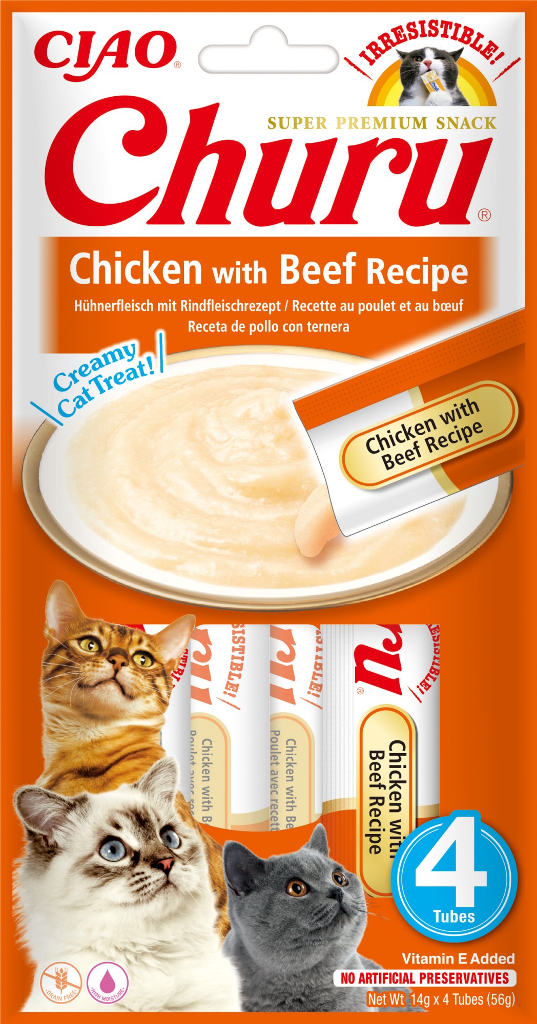 CIAO Churu pour chats Purée de Poulet et Bœuf