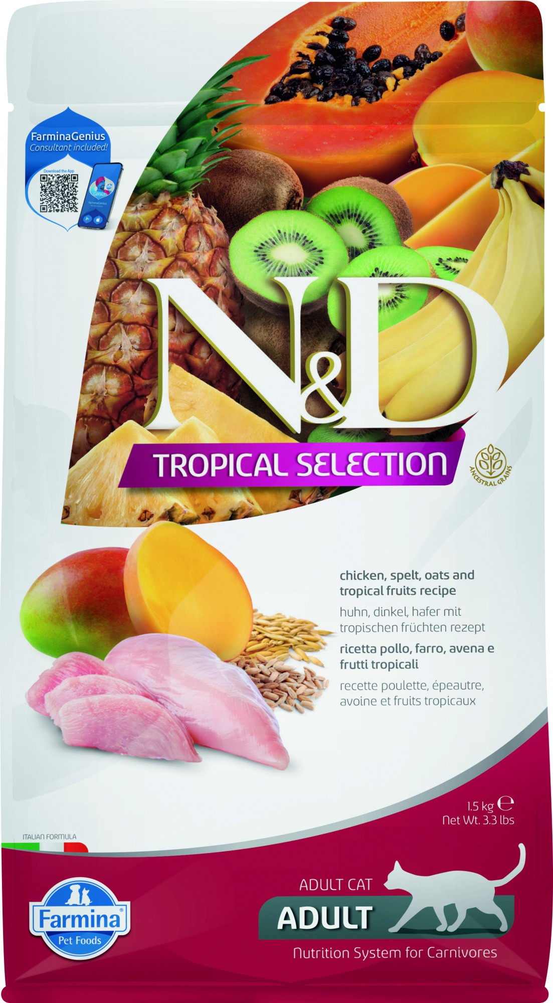 N&D Tropical nourriture pour chats Poulet 1,5 kg