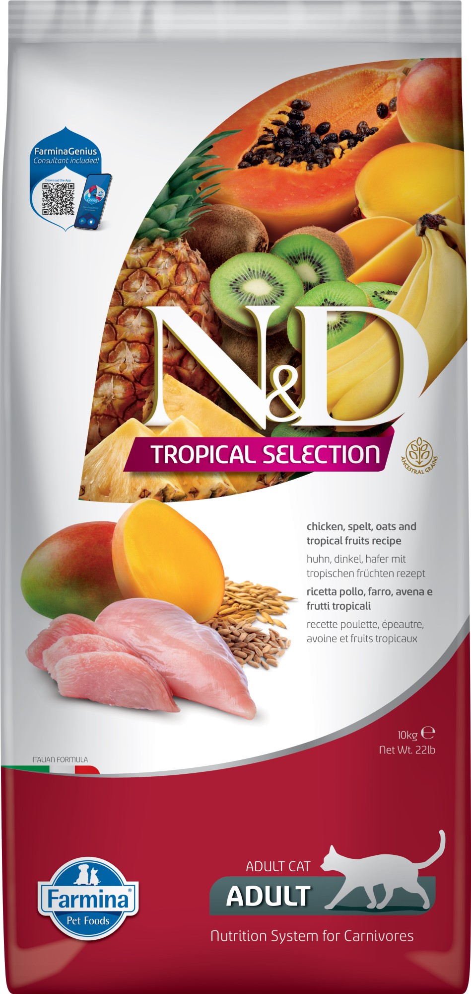 N&D Tropical nourriture pour chats Poulet 10 kg