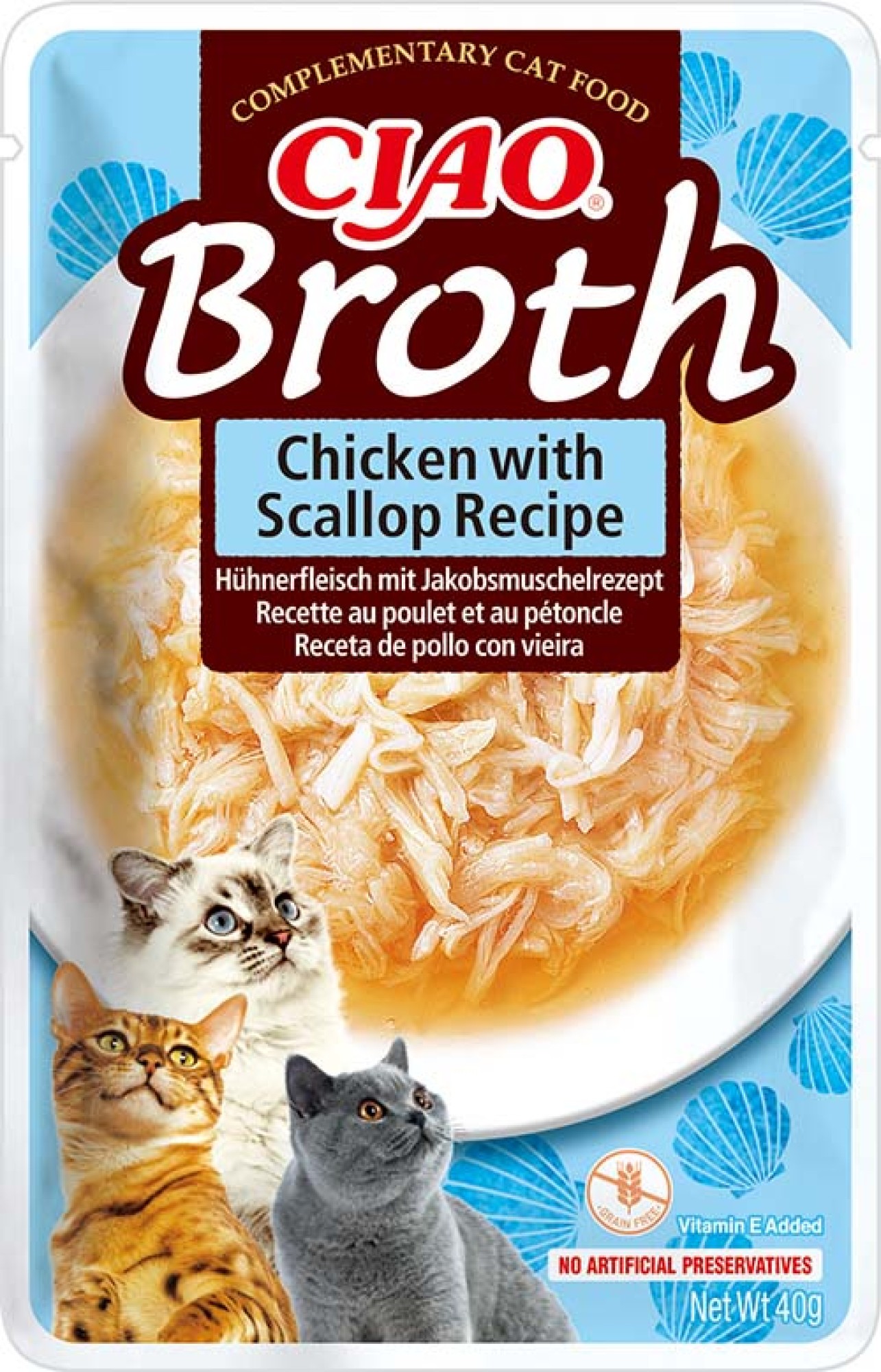 CIAO Broth pour chats Poulet au Coquilles Saint-Jacques