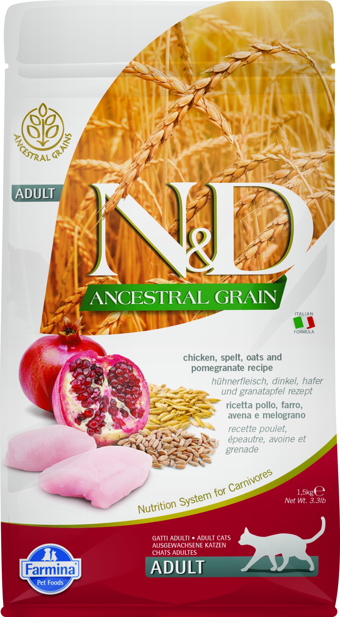 N&D Ancestral Grain nourriture pour chats Poulet 1,5 kg