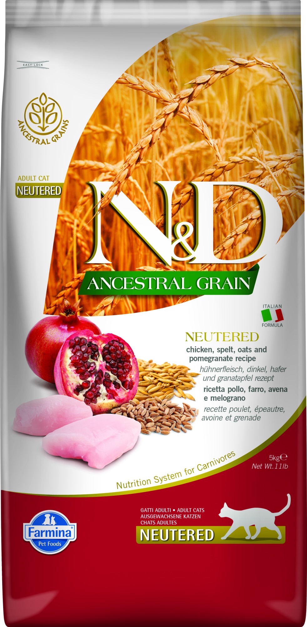 N&D Ancestral Grain nourriture pour le chat castré Poulet 5 kg
