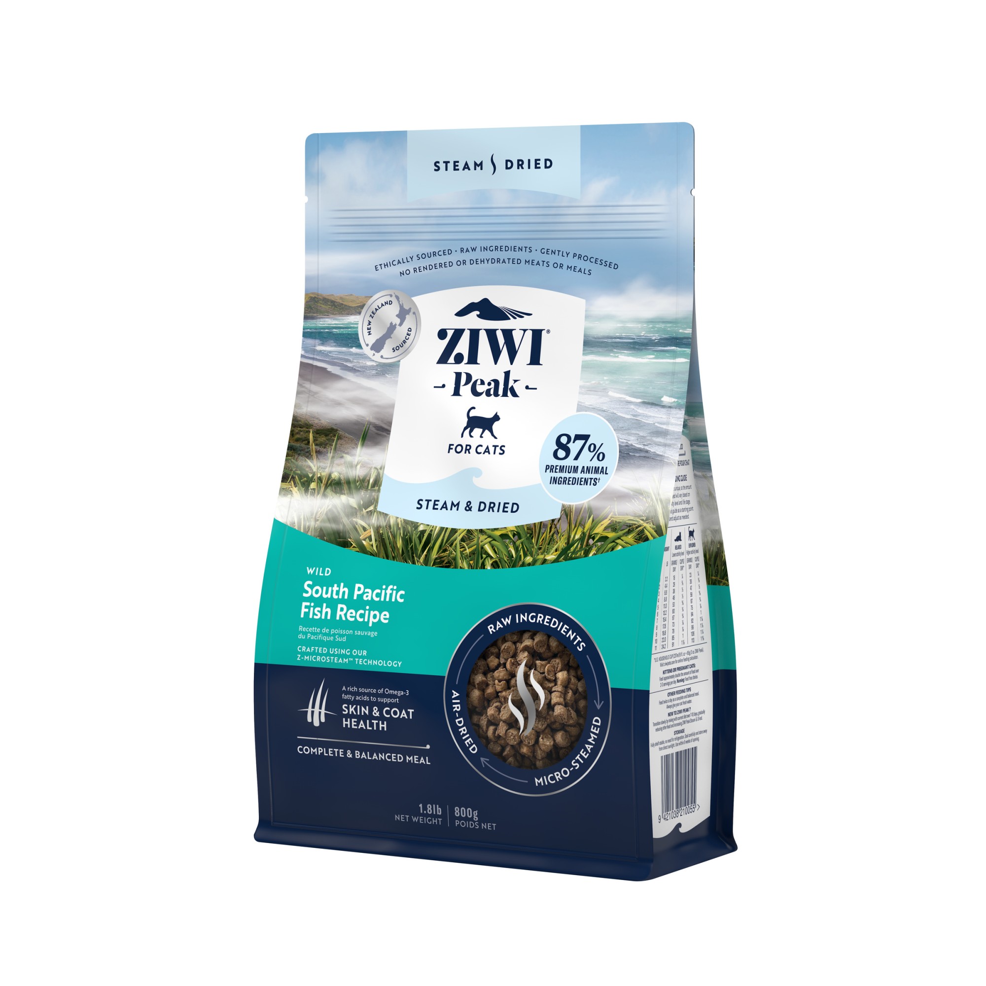Ziwi Peak Steam & Dried kattenvoeding Vis 800 gr.