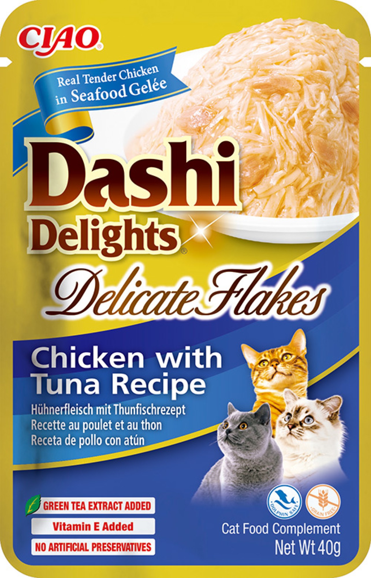 CIAO Dashi Delights Delicate Flakes pour chats Poulet au Thon