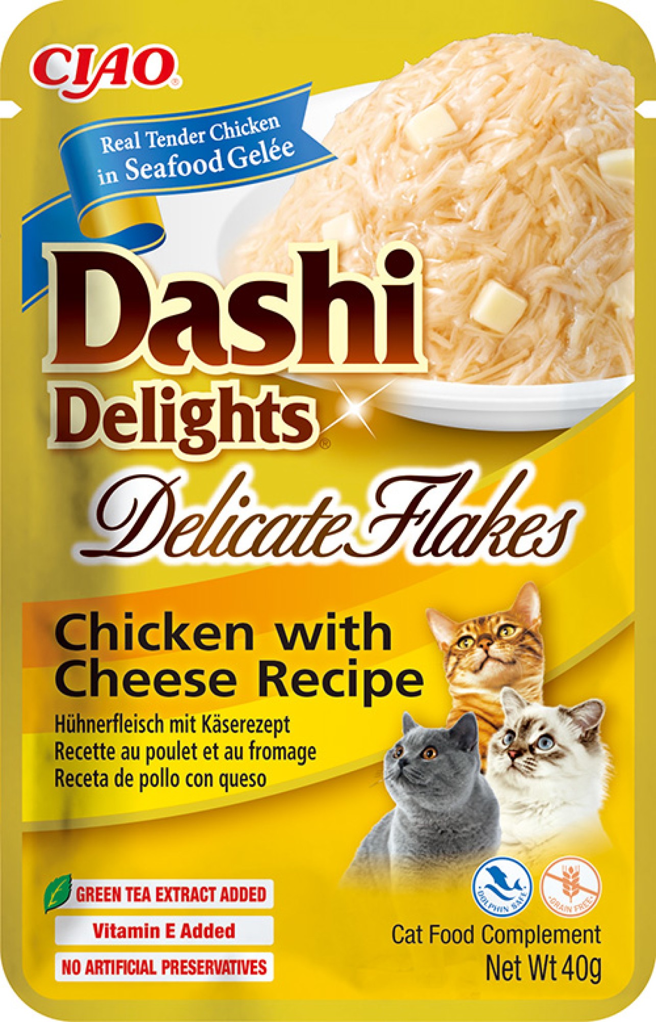 CIAO Dashi Delights Delicate Flakes pour chats Poulet au Fromage