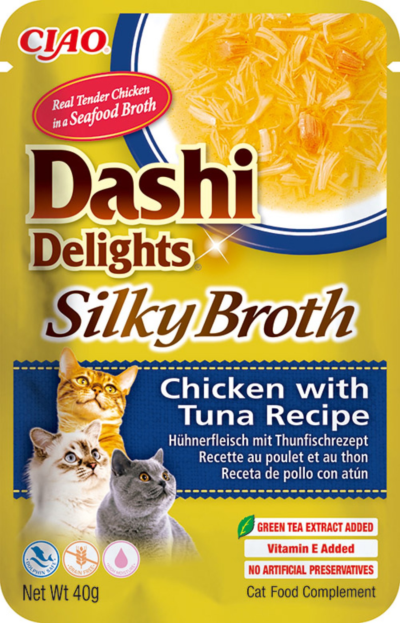 CIAO Dashi Delights Silky Broth pour chats Poulet au Thon