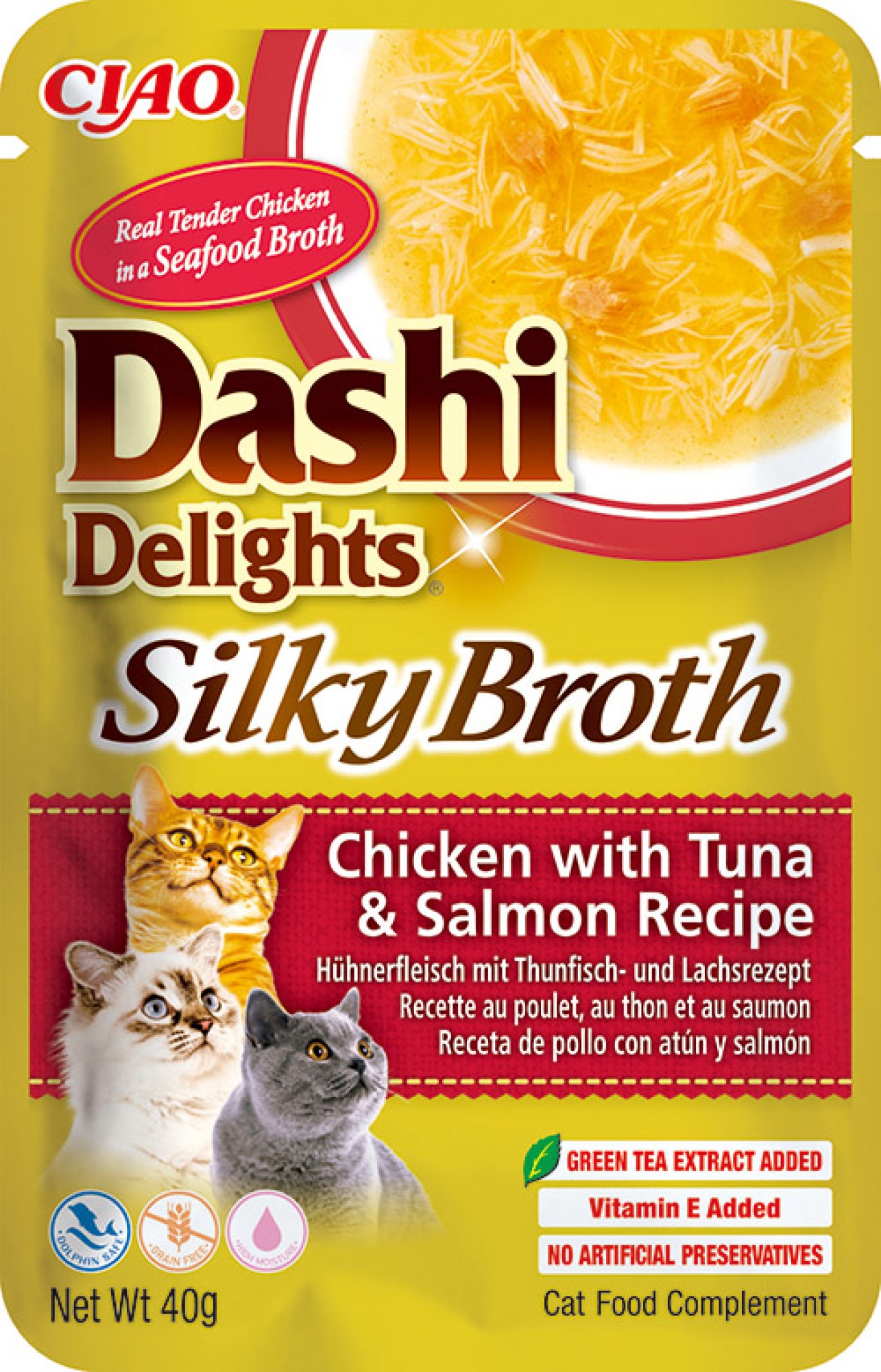 CIAO Dashi Delights Silky Broth pour chats Poulet au Thon et Saumon