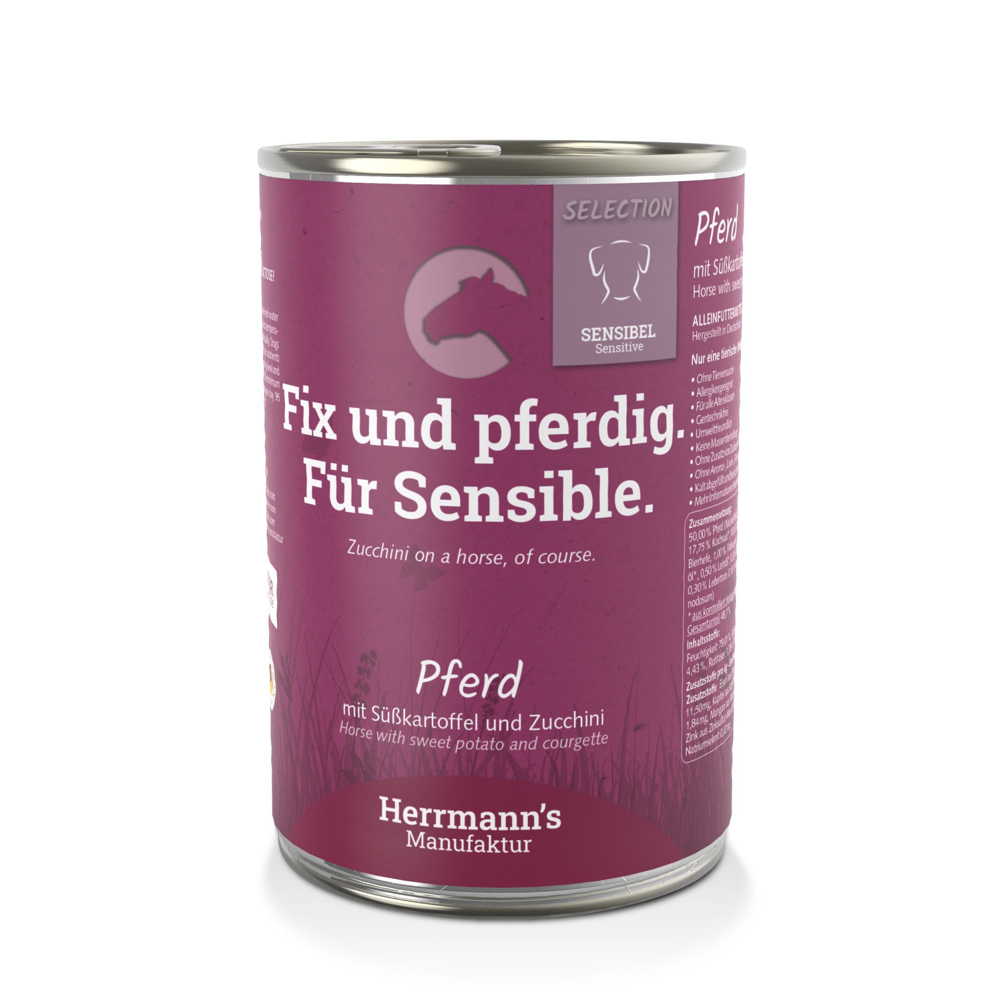 Herrmann's Selection Sensitive pour chiens Cheval avec patate douce 400 gr. - par 6 pièces