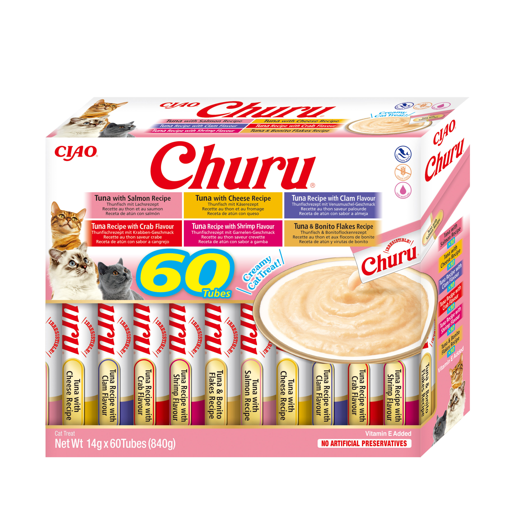 CIAO Churu pour chats Purée Multipack de Thon - 60 pièces