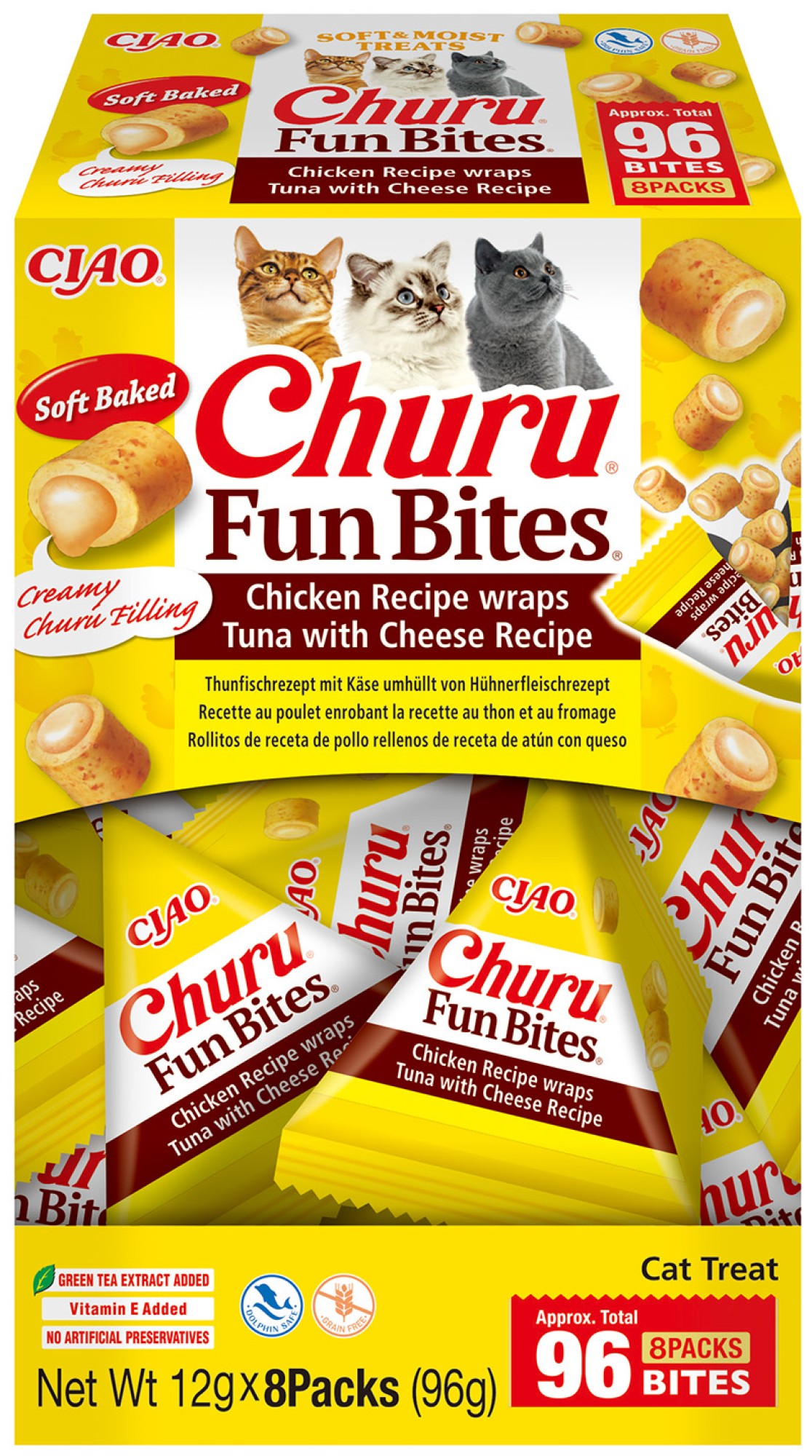 CIAO Churu Fun Bites pour chats Poulet au thon et fromage