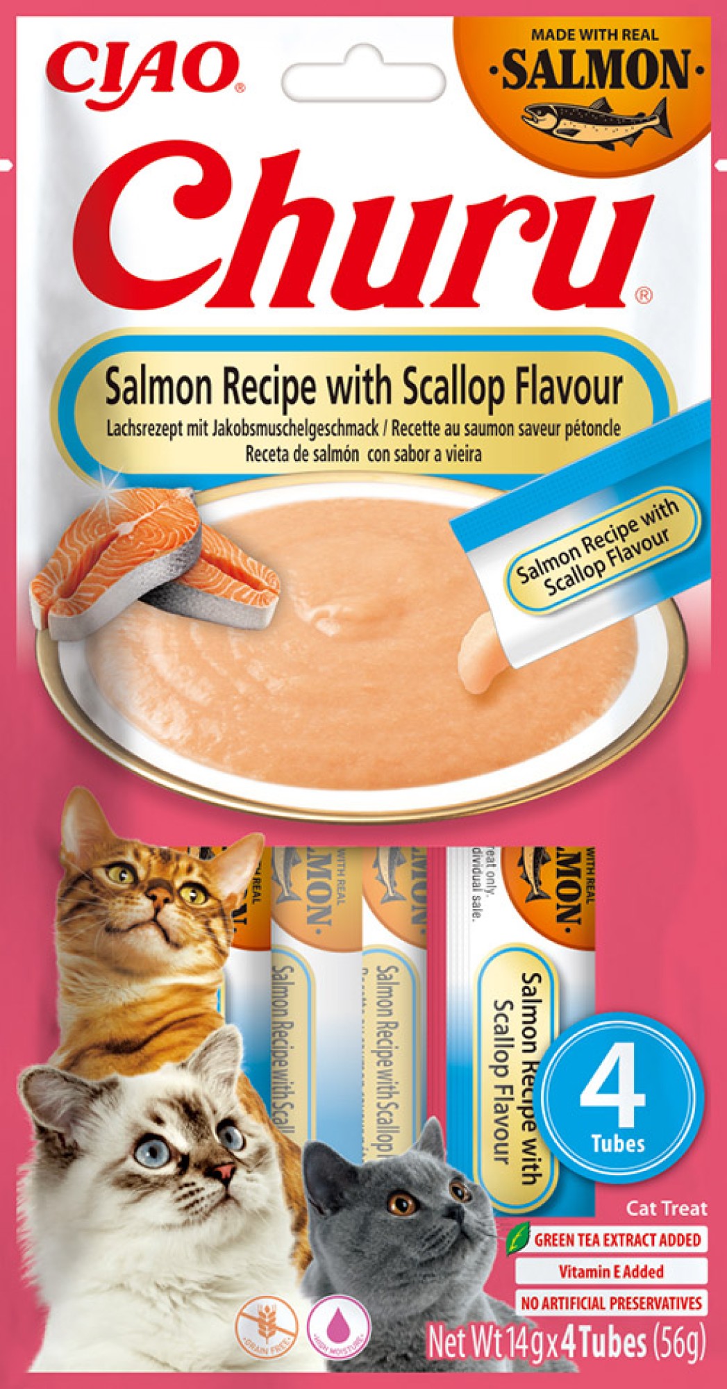 CIAO Churu pour chats Purée Saumon au Coquilles Saint-Jacques