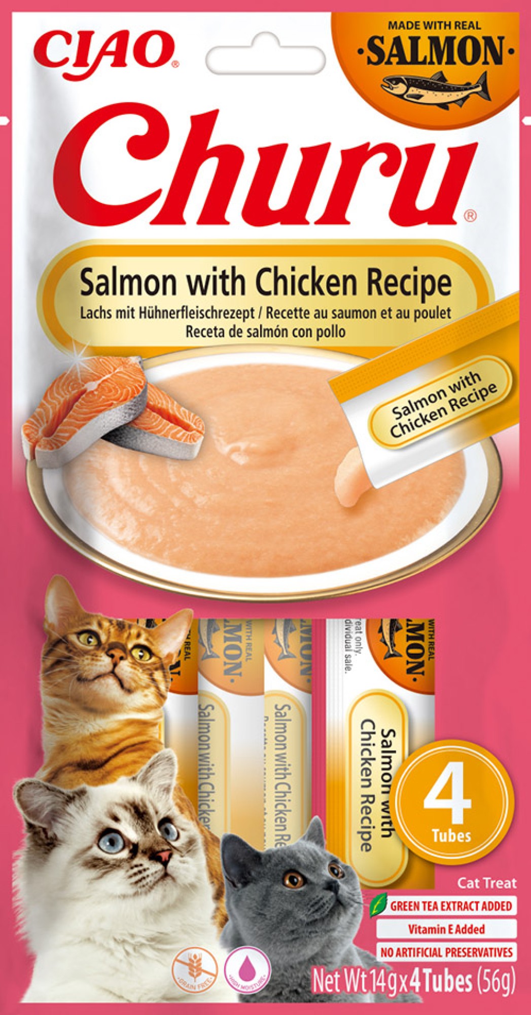 CIAO Churu pour chats Purée Saumon au Poulet