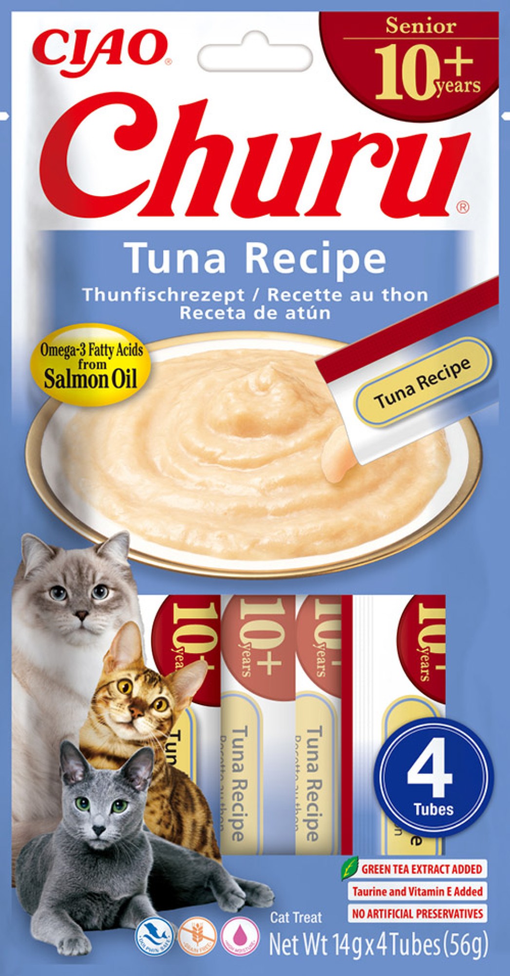 CIAO Churu Senior 10+ pour chats Purée Thon