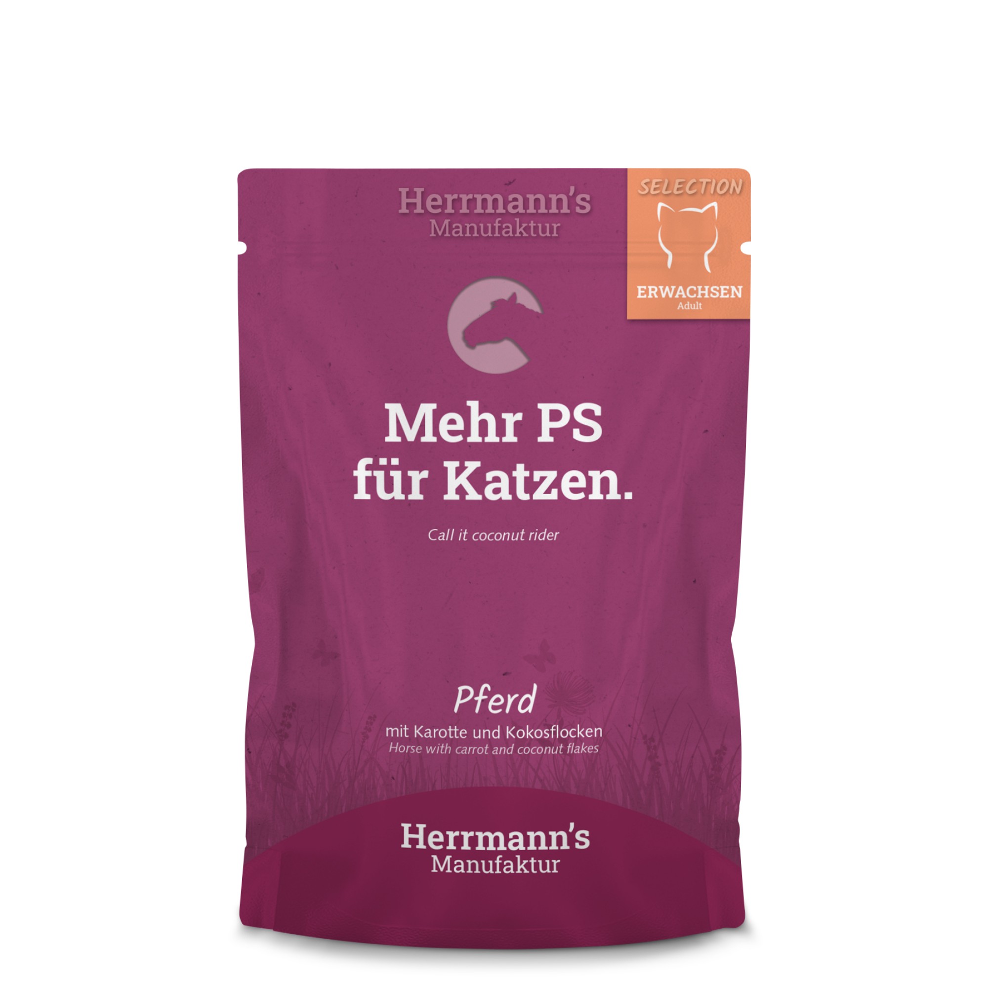 Herrmann's Selection nourriture humide pour chats Cheval avec carotte 100 gr. - par 12 pièces