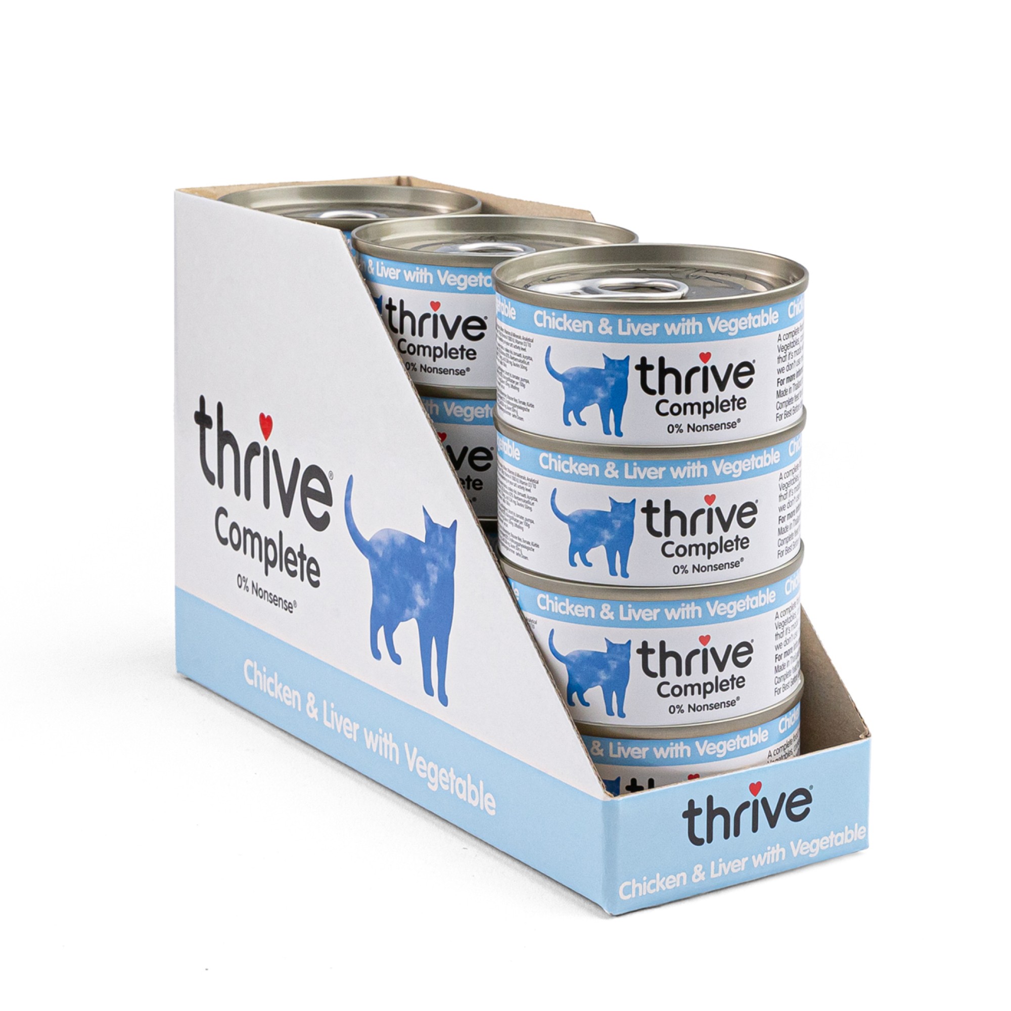 Thrive nourriture humide pour chats Poulet au foie et légumes 75 gr. - par 12 pièces