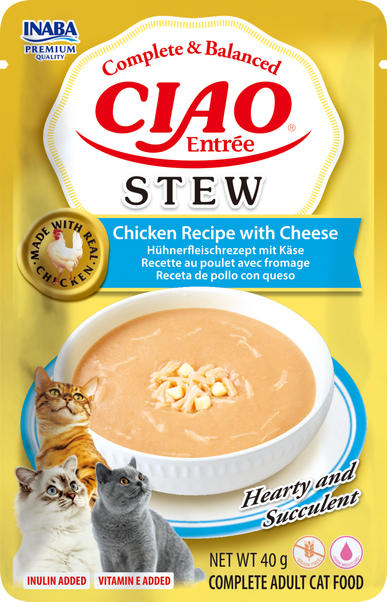 CIAO Entrée Stew kat Kip met kaas