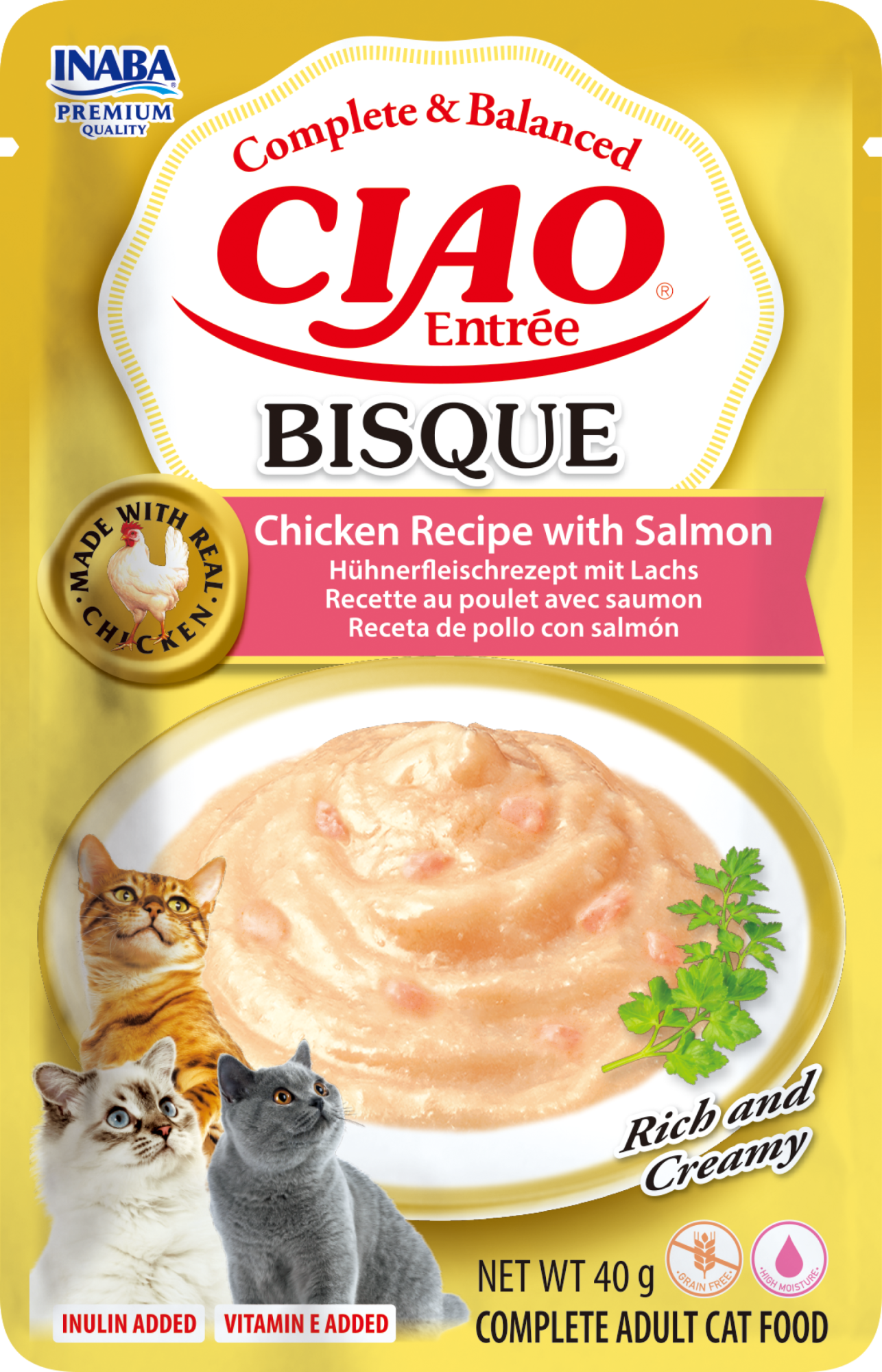 CIAO Entrée Bisque kat Kip met zalm
